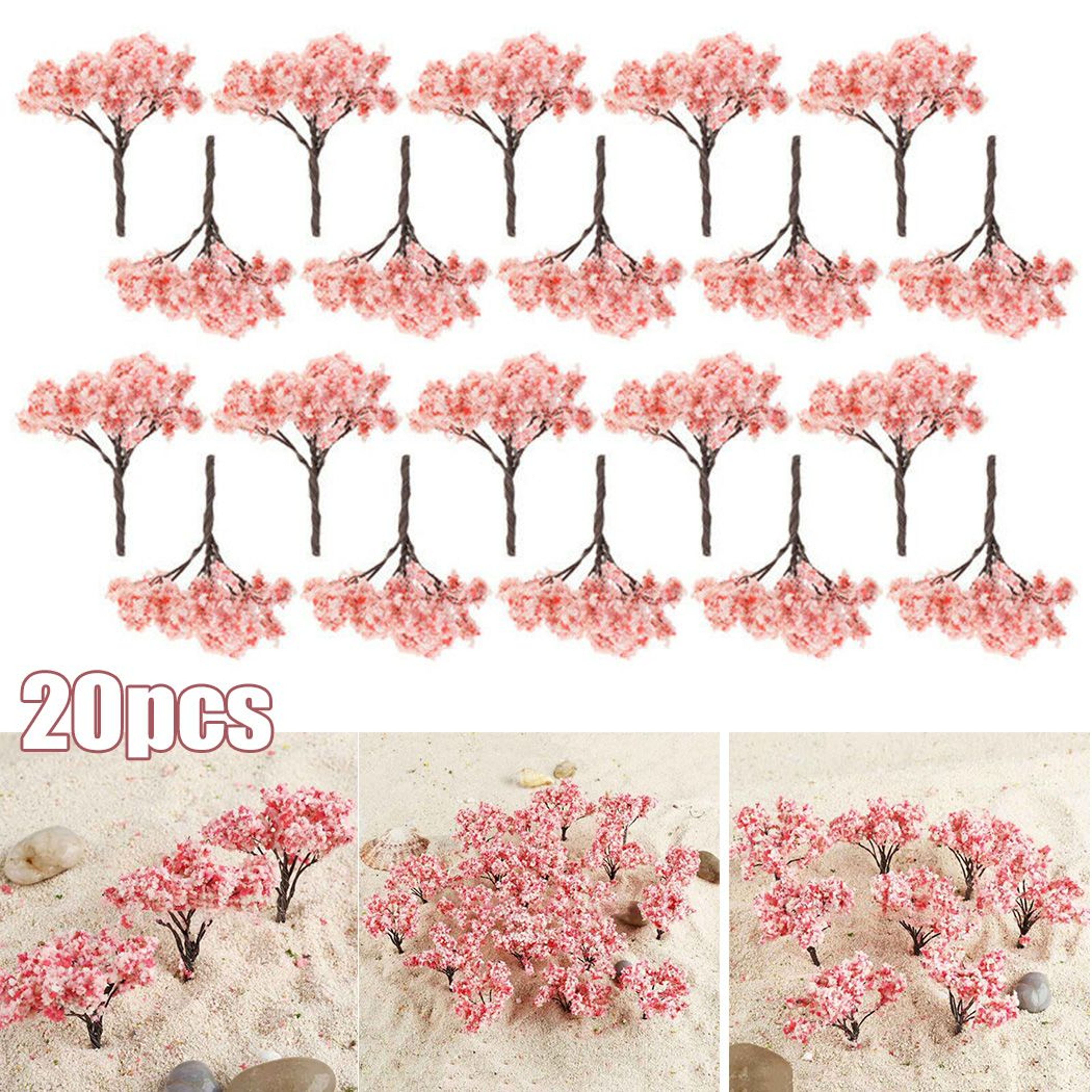 Mini Cherry Blossom Flower Tree Models 20Piece Pack 0
