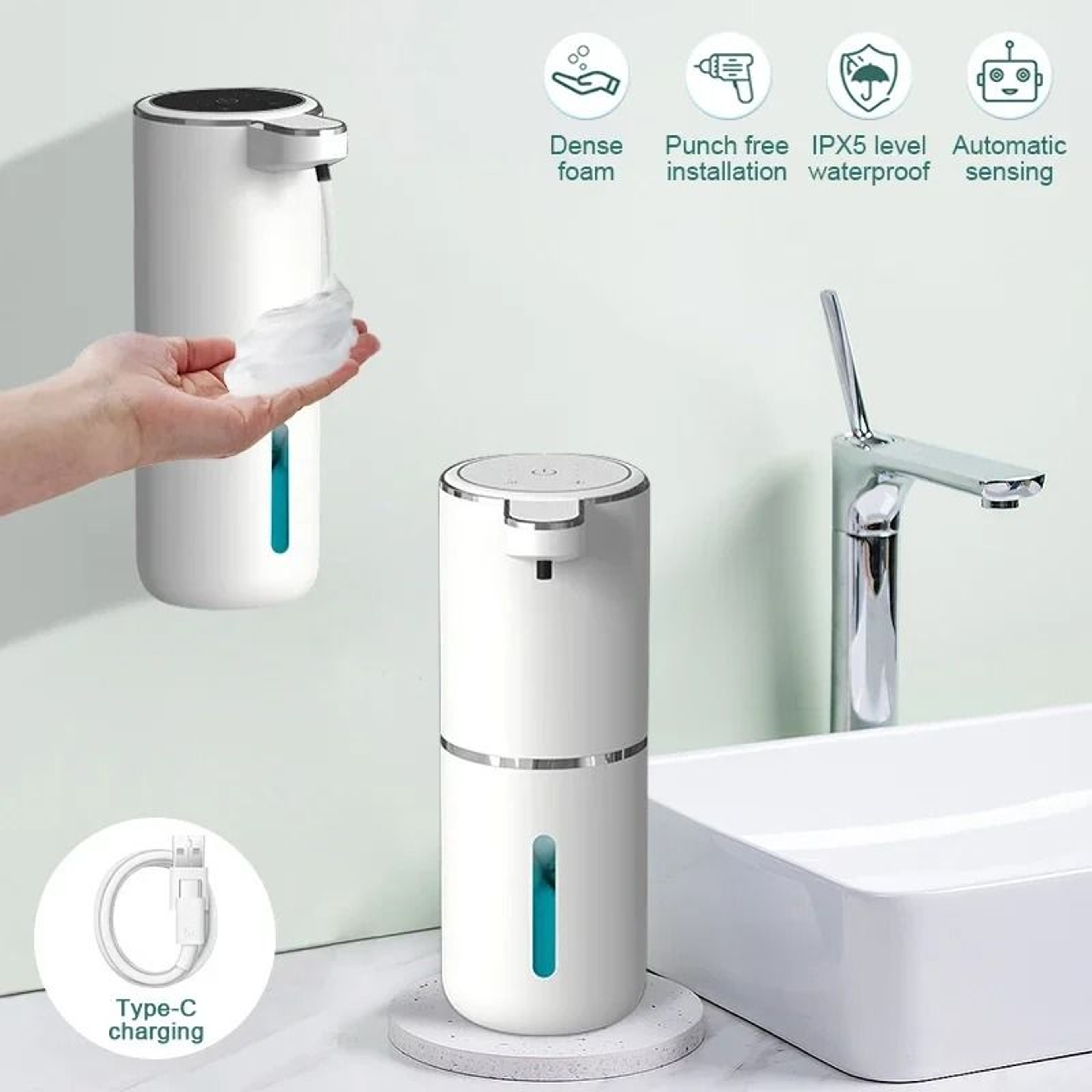 380ml Automatic Foam Soap Dispenser With Smart LED Display 0