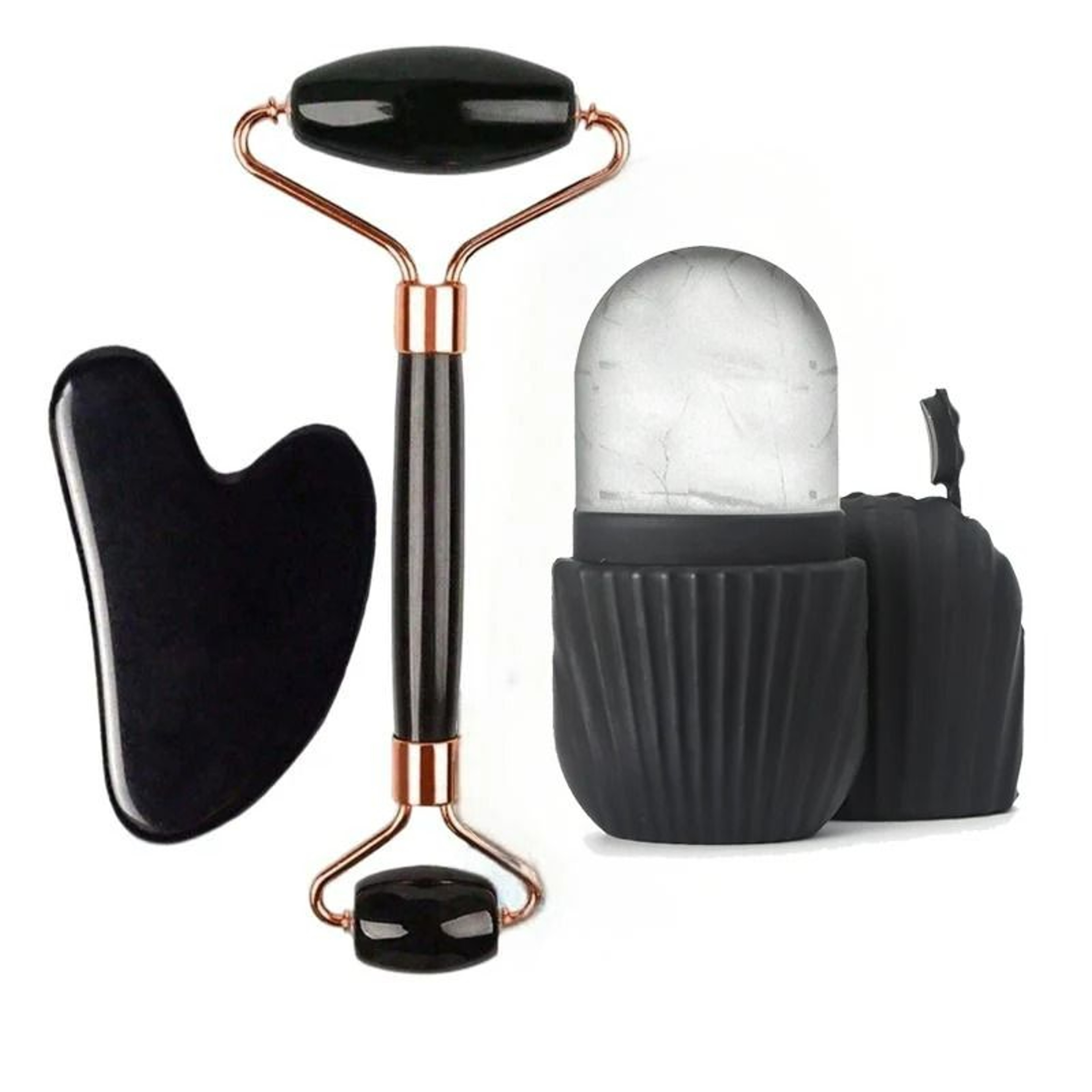 3Piece Ice Facial Roller And Gua Sha Tool Set 0