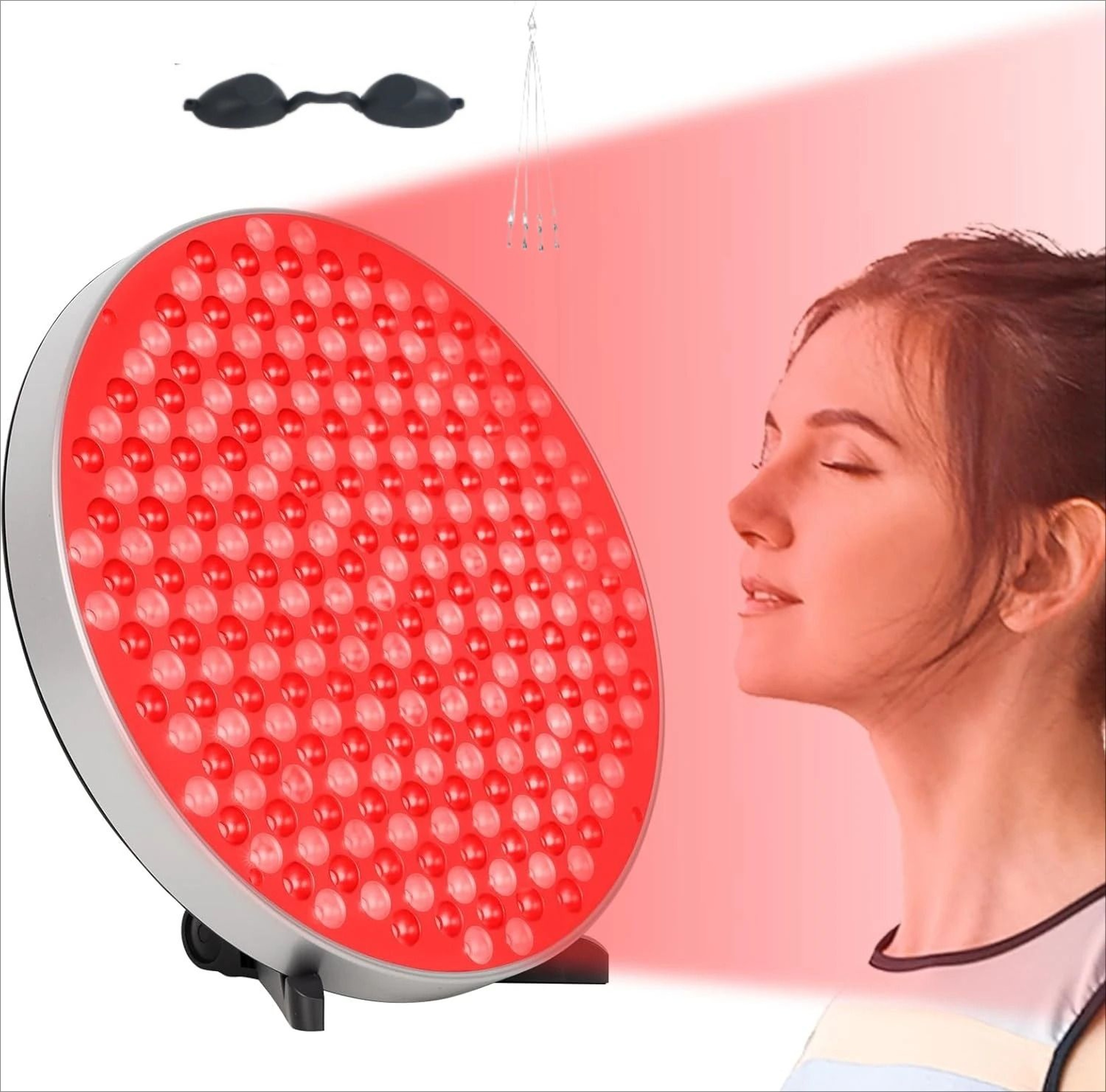 Round Red Light Therapy LED Panel With Stand 1