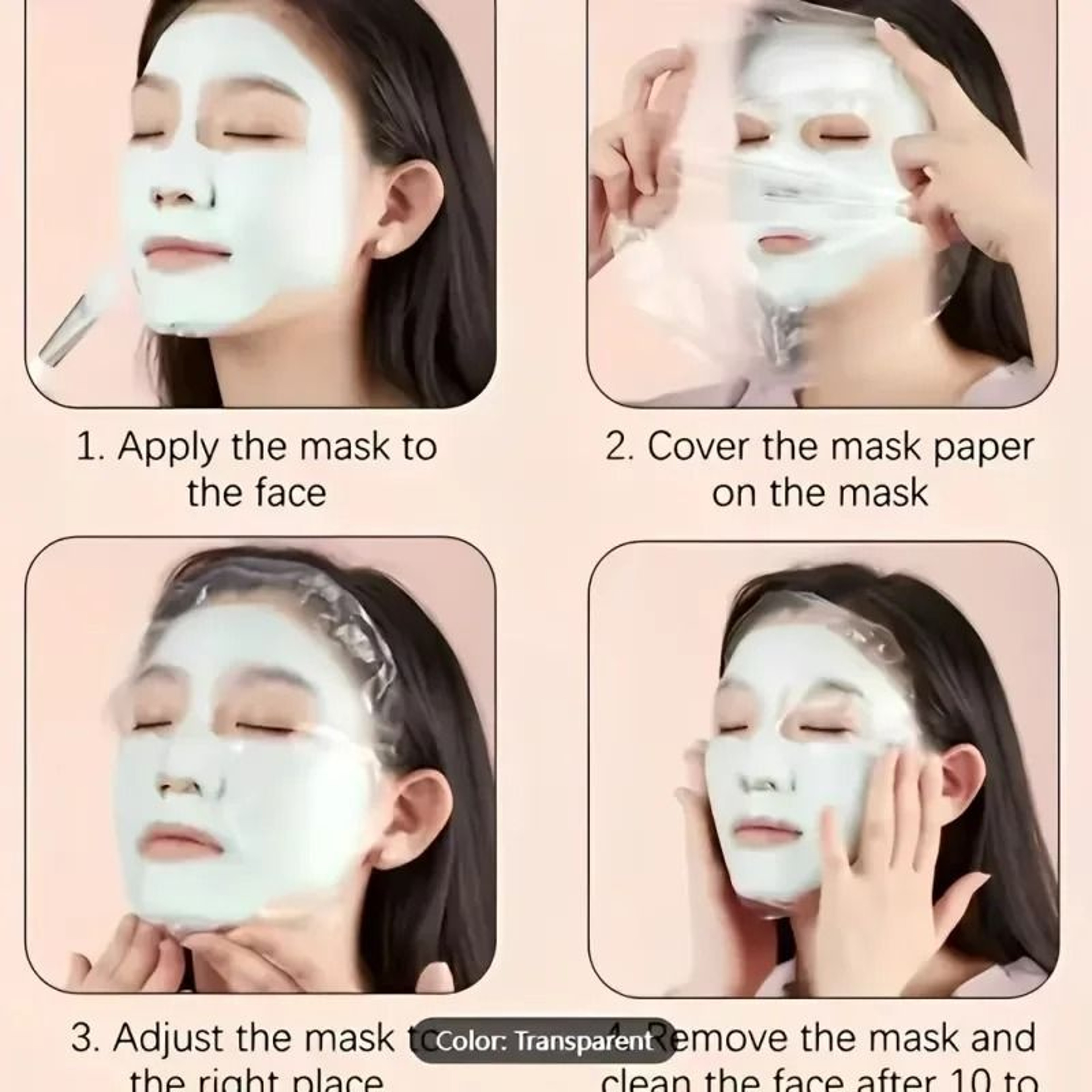 100Piece Disposable Facial Plastic Film Wrap Set 3
