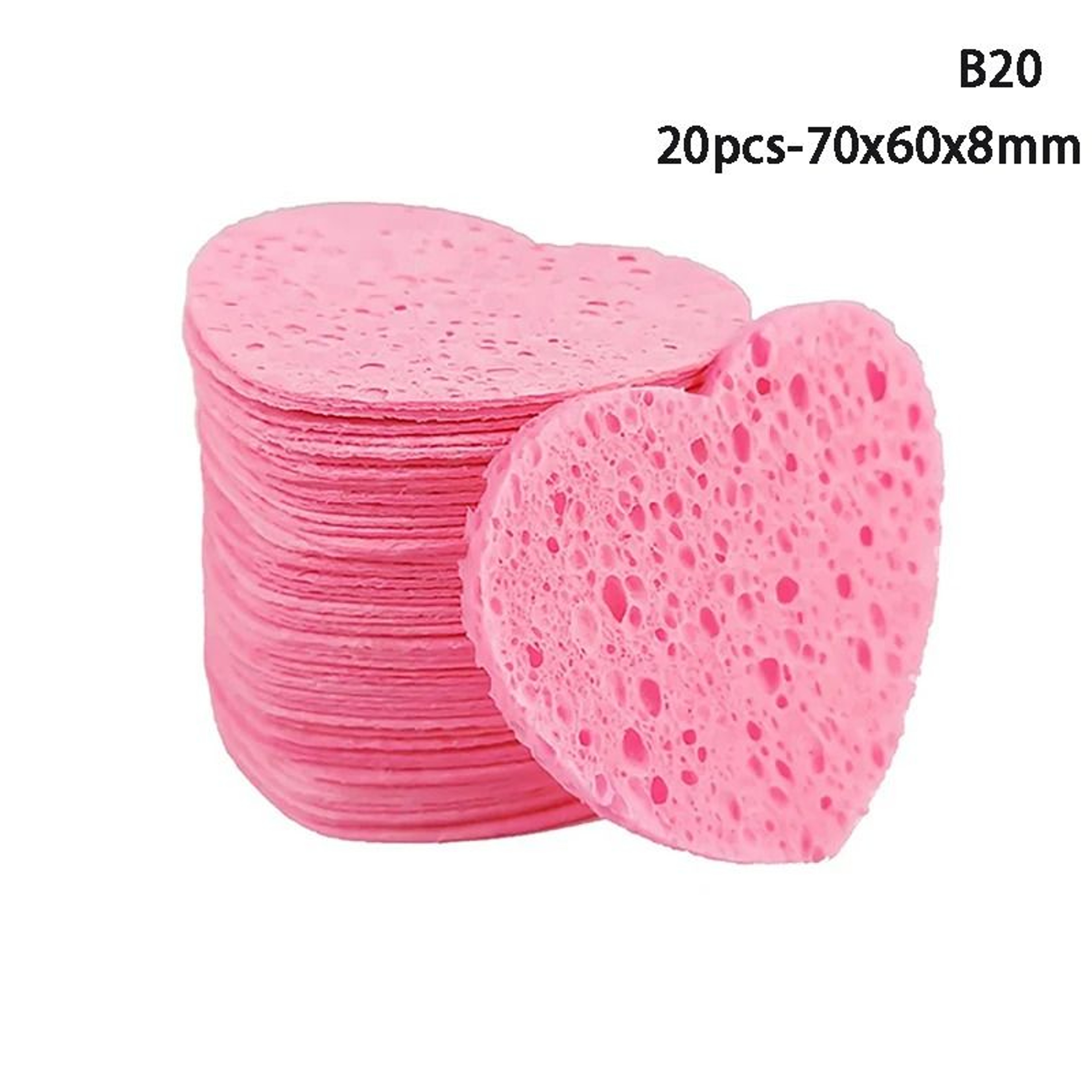 HeartShaped Compressed Natural Wood Pulp Cellulose Facial Sponges 8