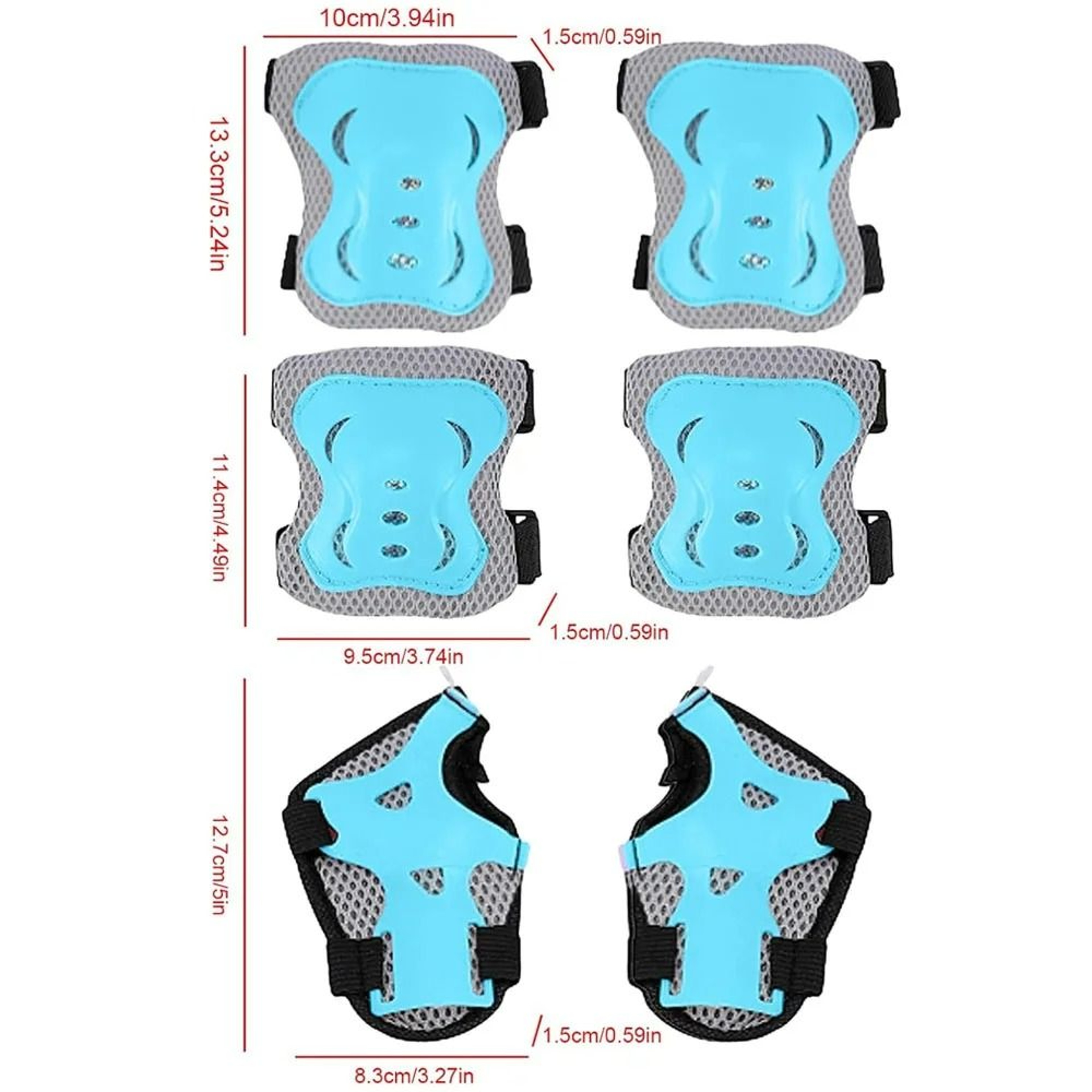 Kids 6in1 Protective Gear Safety Set Knee Elbow  Wrist Guards 1
