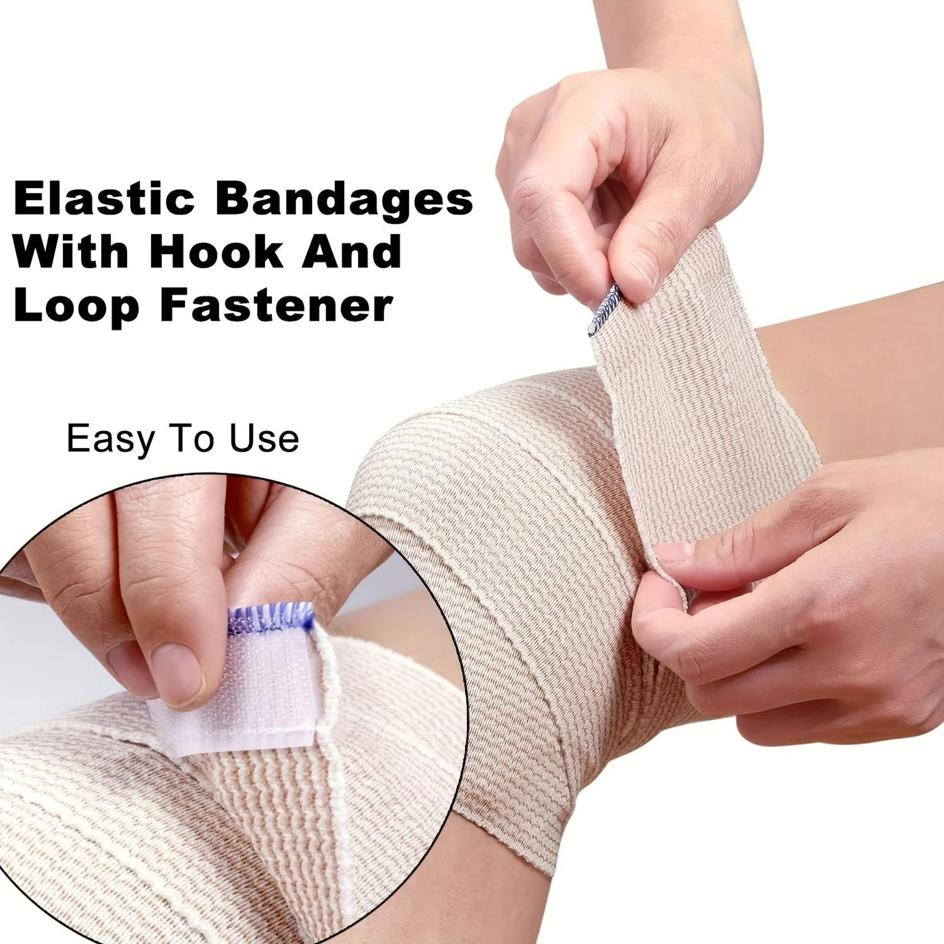 2Pack Premium Reusable Elastic Bandage Wrap With Hook  Loop Closure 2