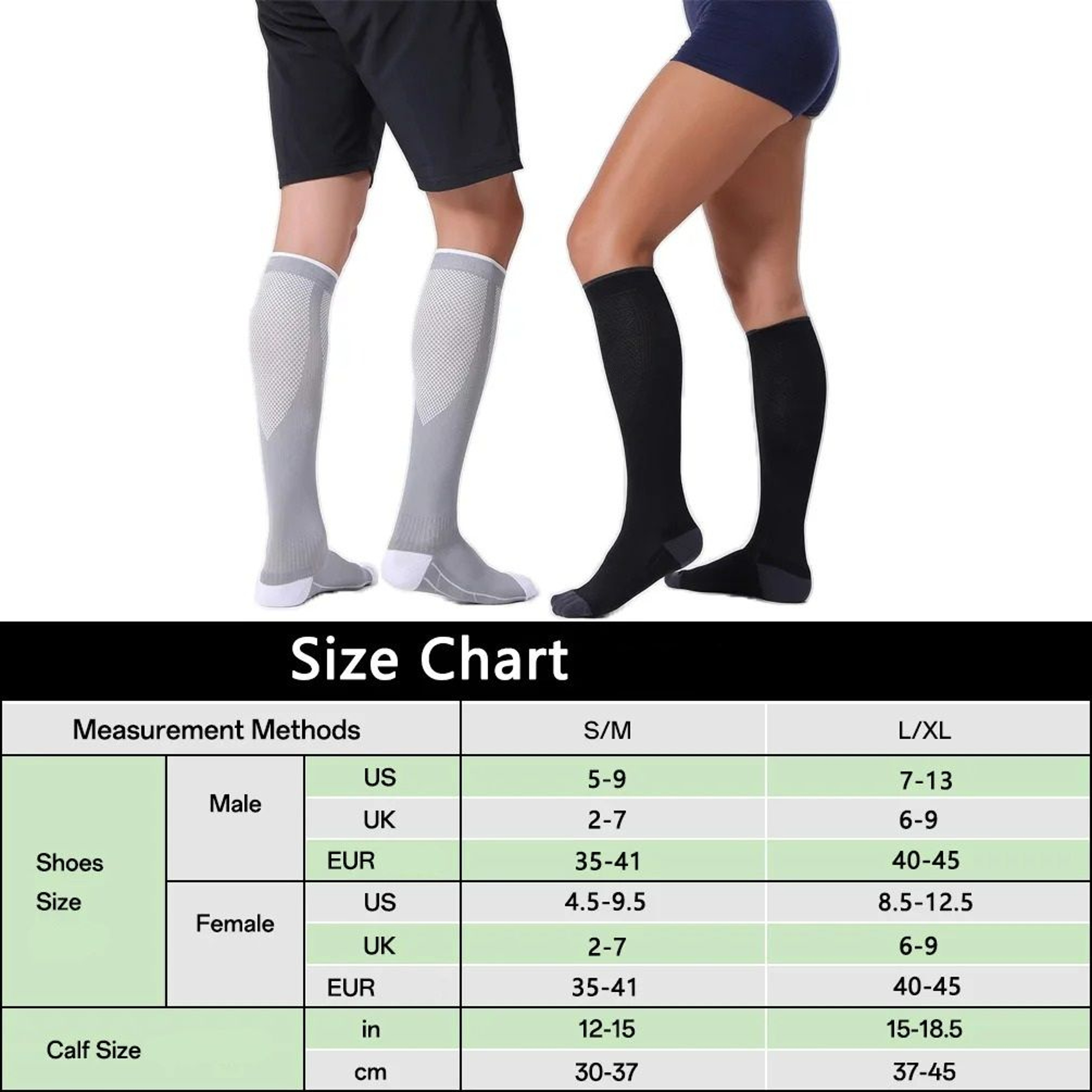 Therapeutic Athletic Compression Socks with Graduated Arch Support – view 1
