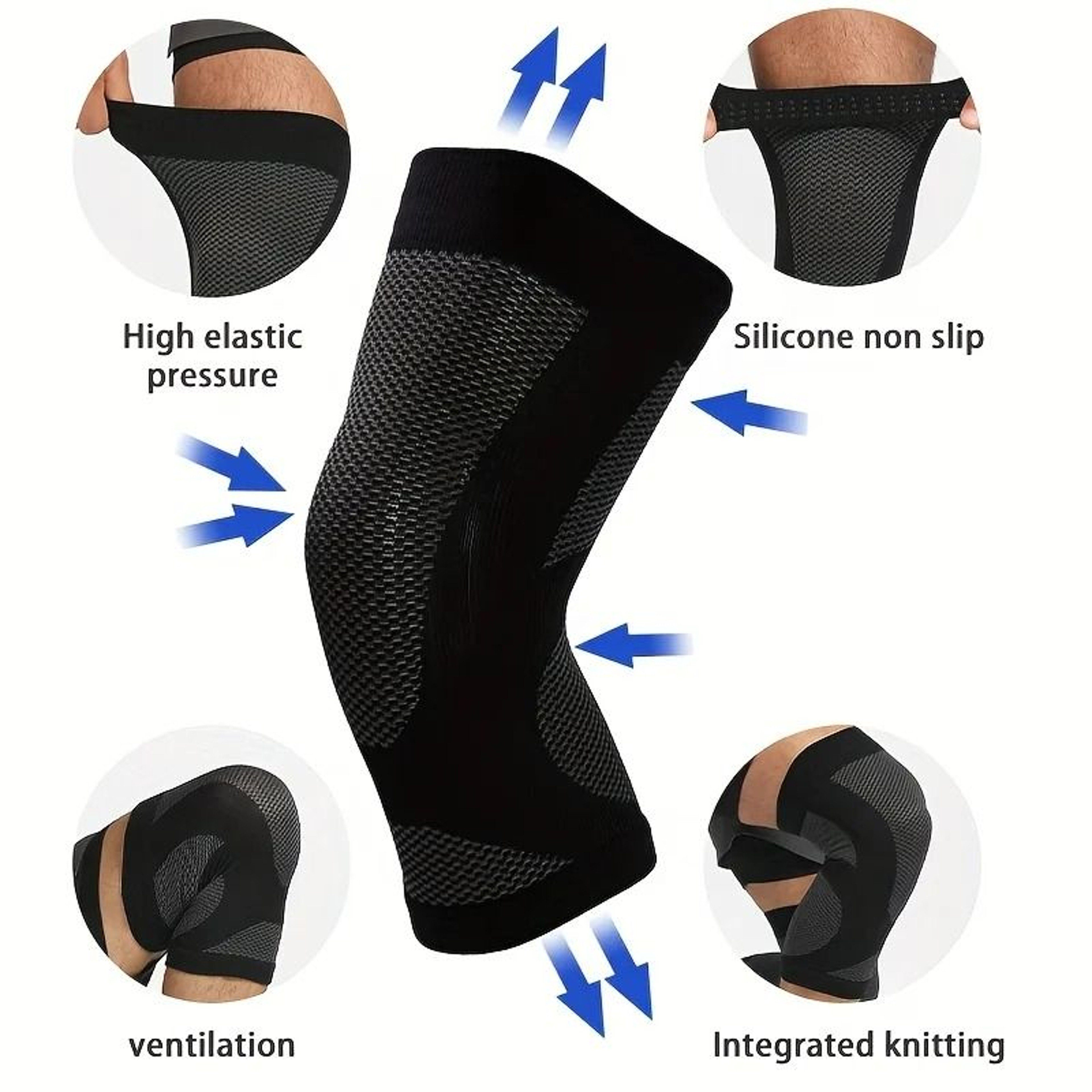 UltraThin NonSlip Knee Compression Sleeves And Breathable Elastic Support 2