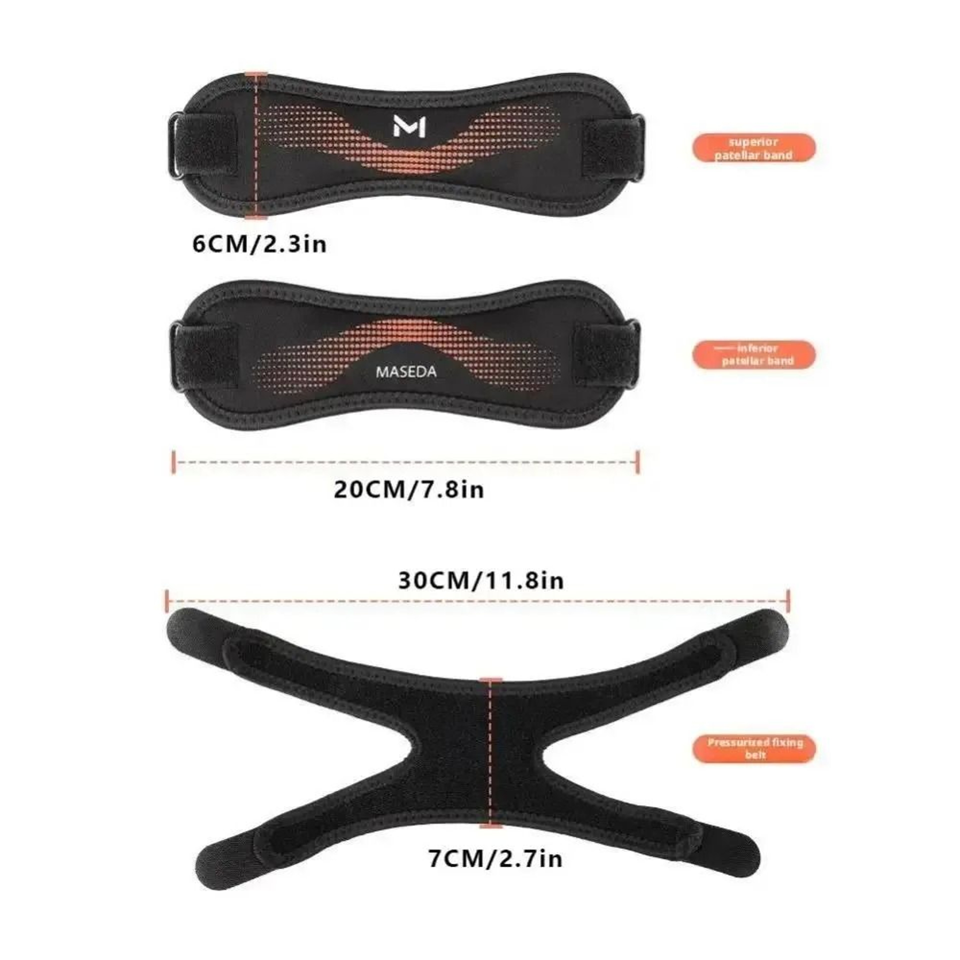 Soft Adjustable Double Patellar Band Knee Support Strap 2