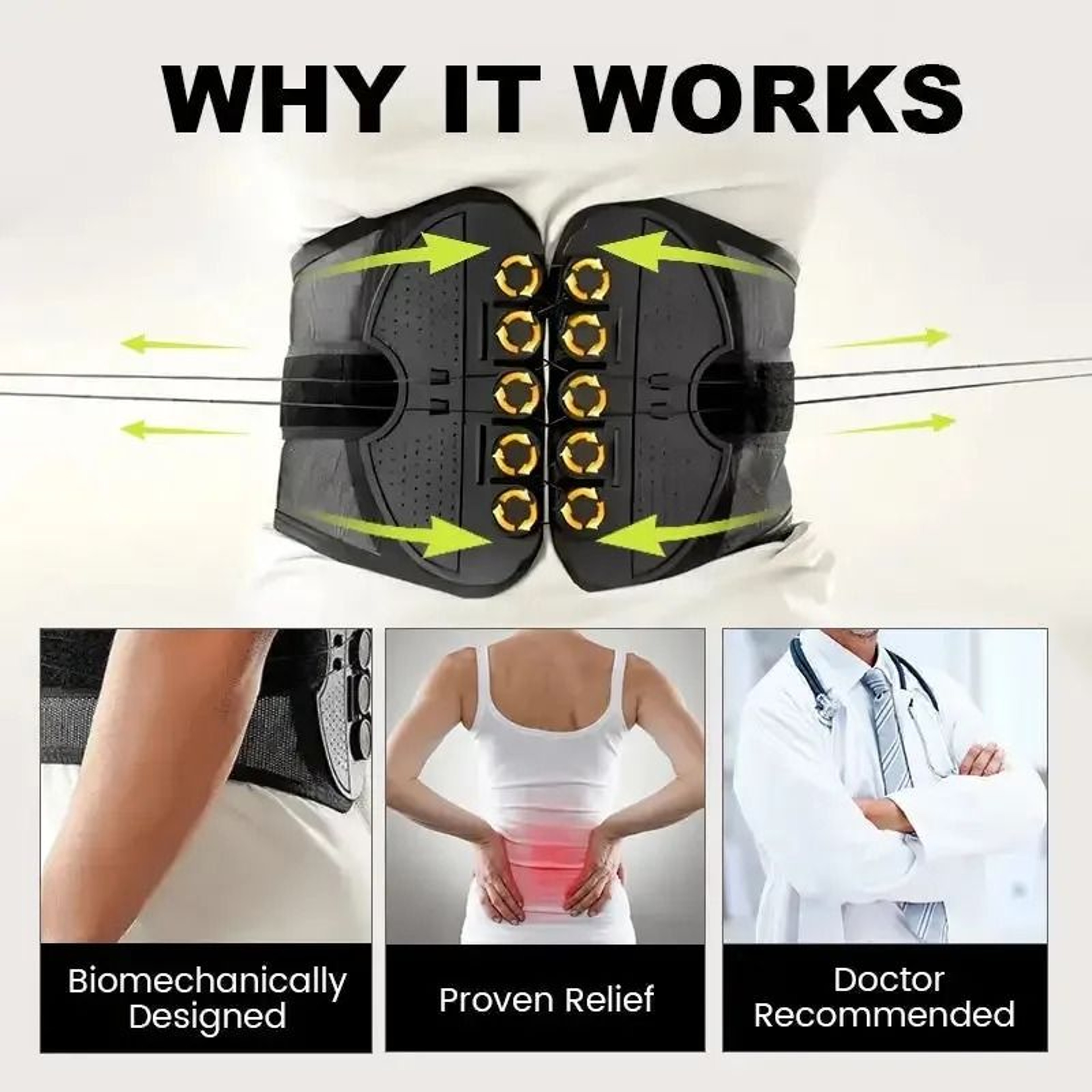 Adjustable DoublePull Pulley Lumbar Support Belt 1