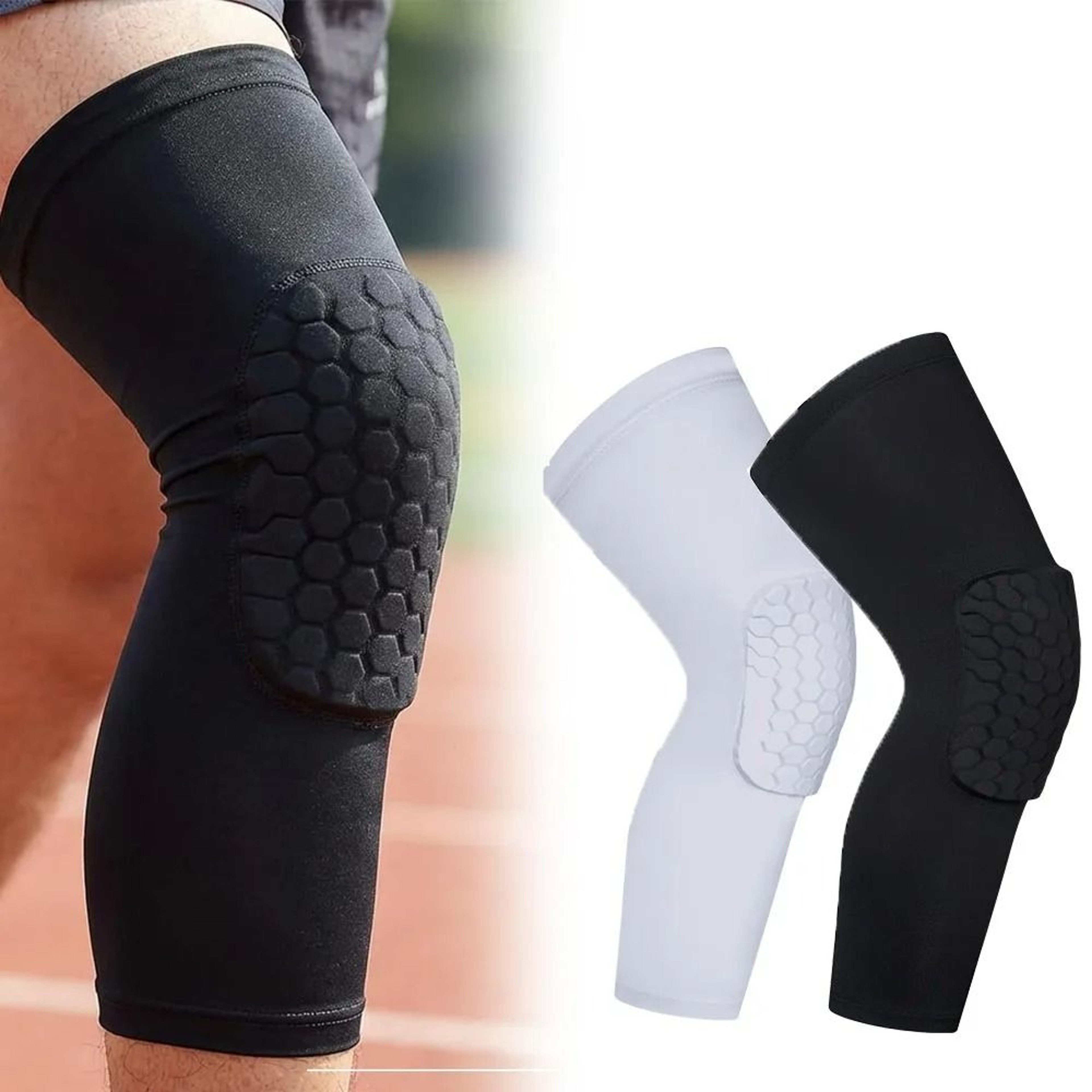 EVA Honeycomb Basketball Knee Pads And Leg Compression Sleeves 0