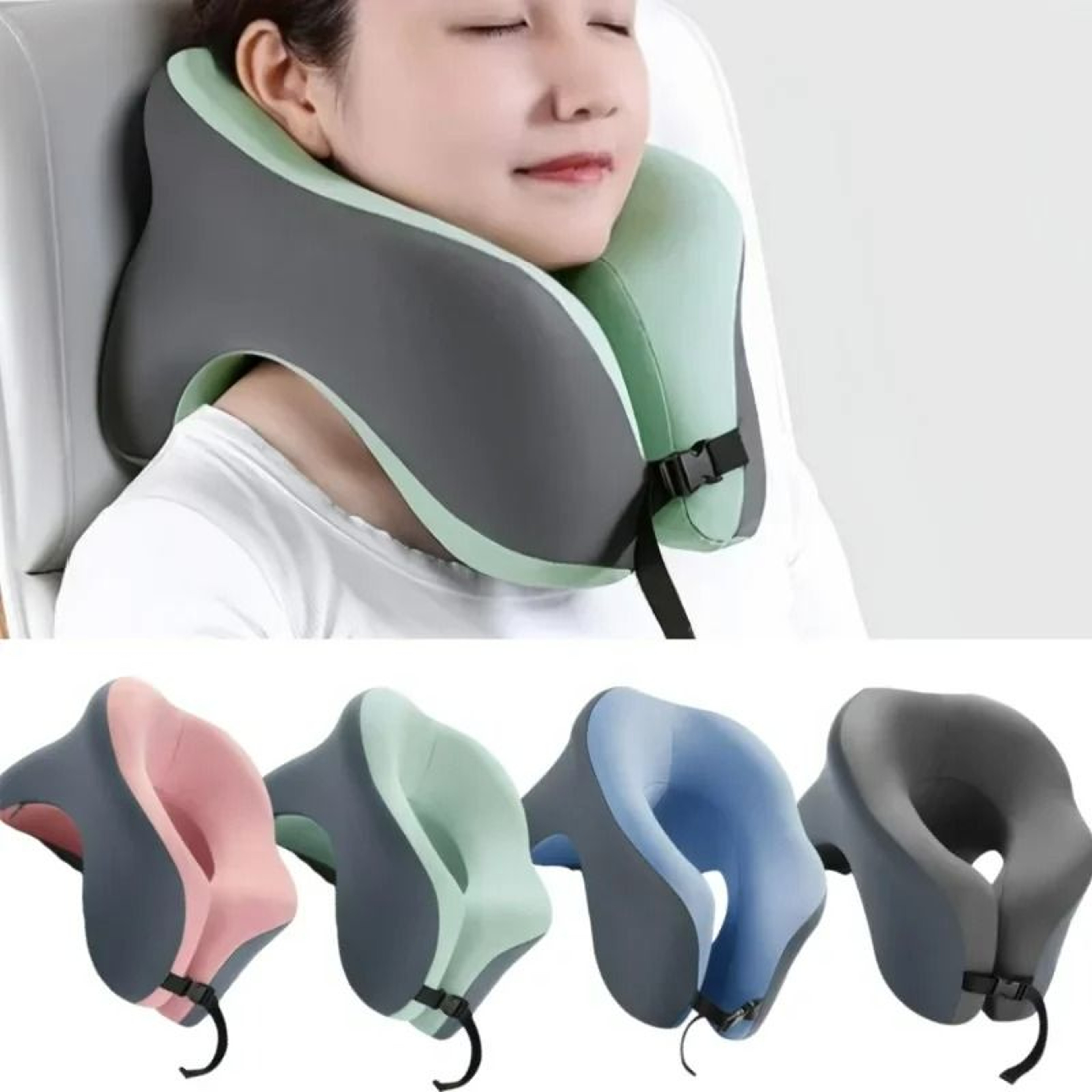 Portable Ergonomic UShaped Memory Foam Travel Pillow 0
