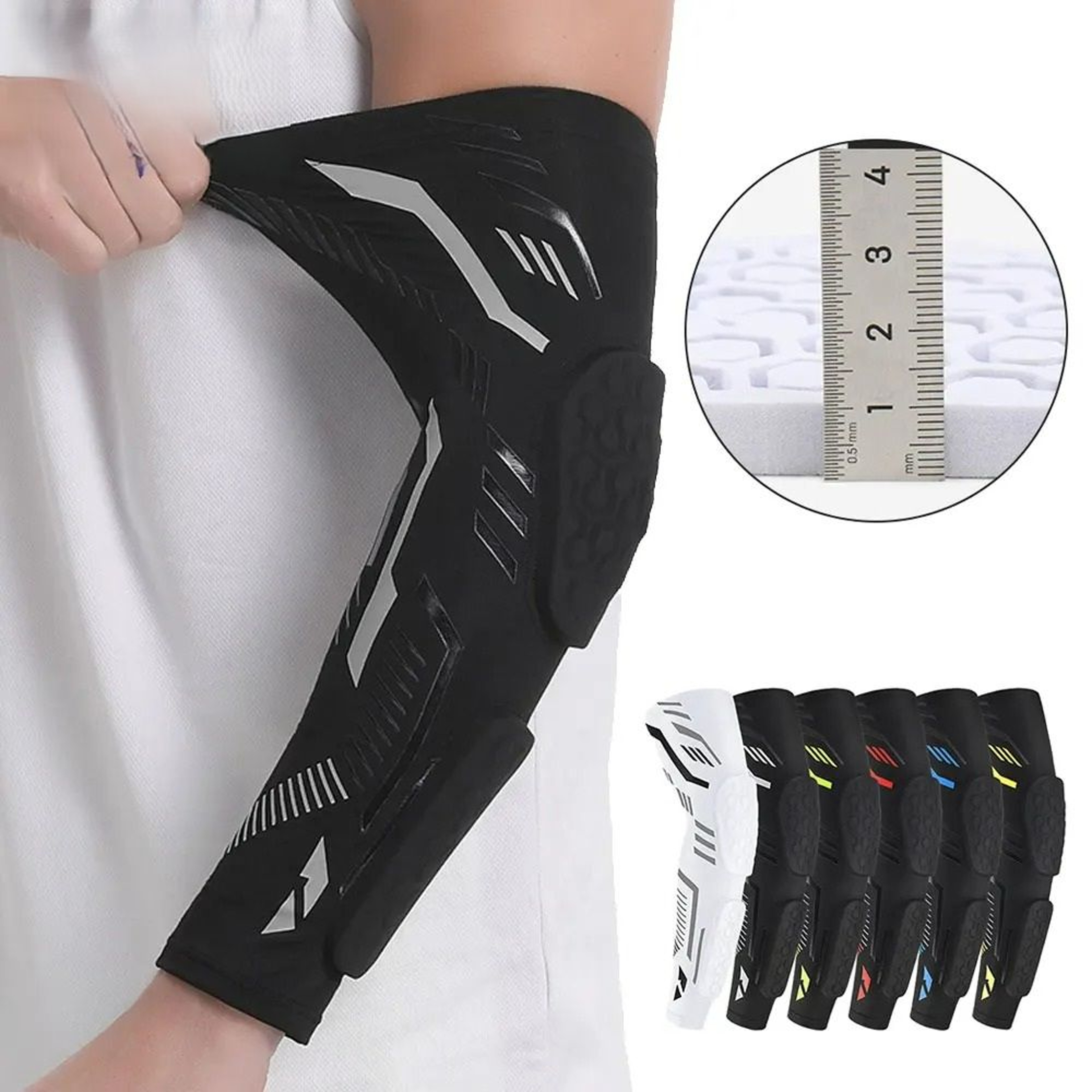 Sports Padded Arm Sleeves  Protective Compression Elbow Guards 0