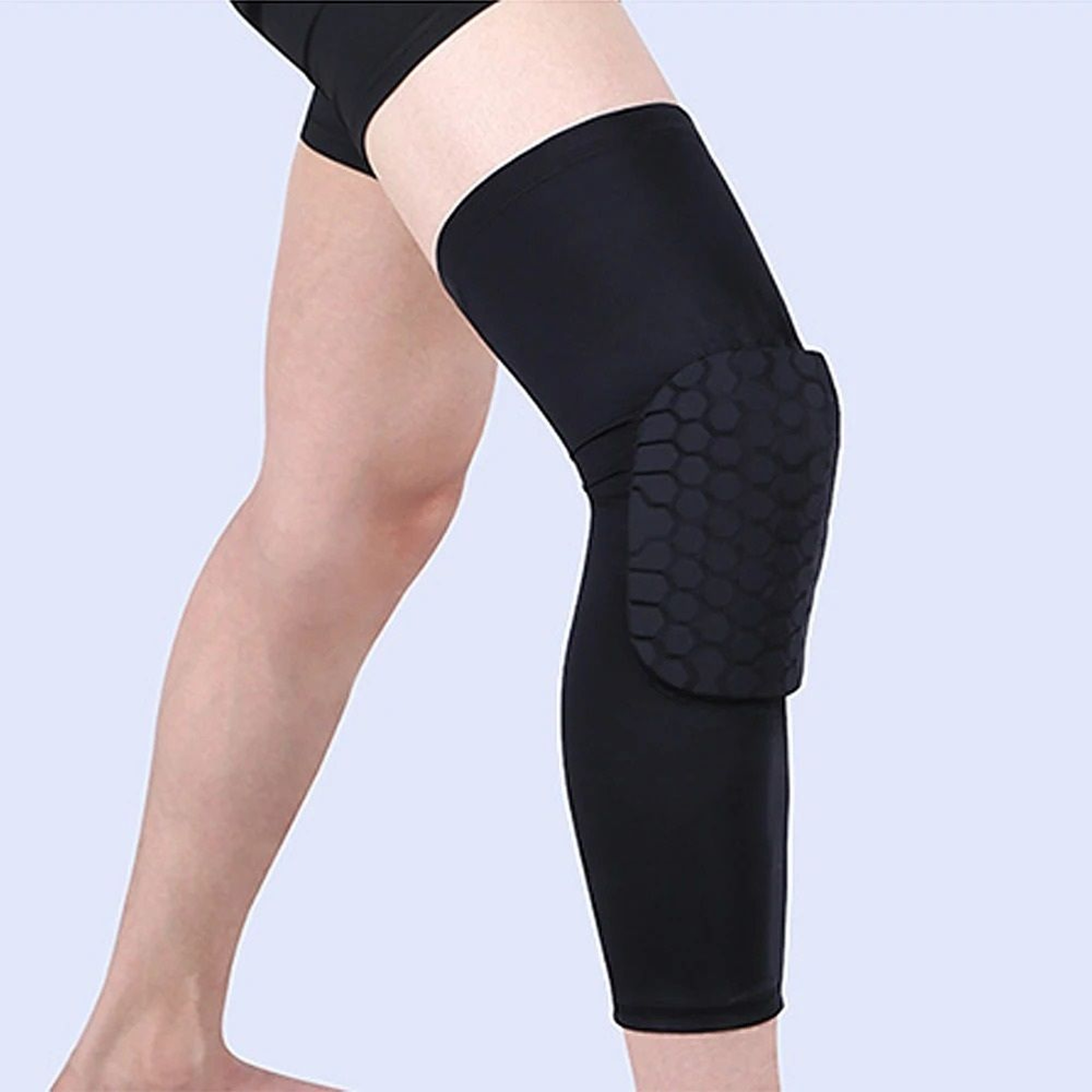 Padded Compression Long Leg Sleeves  Knee Protectors 0