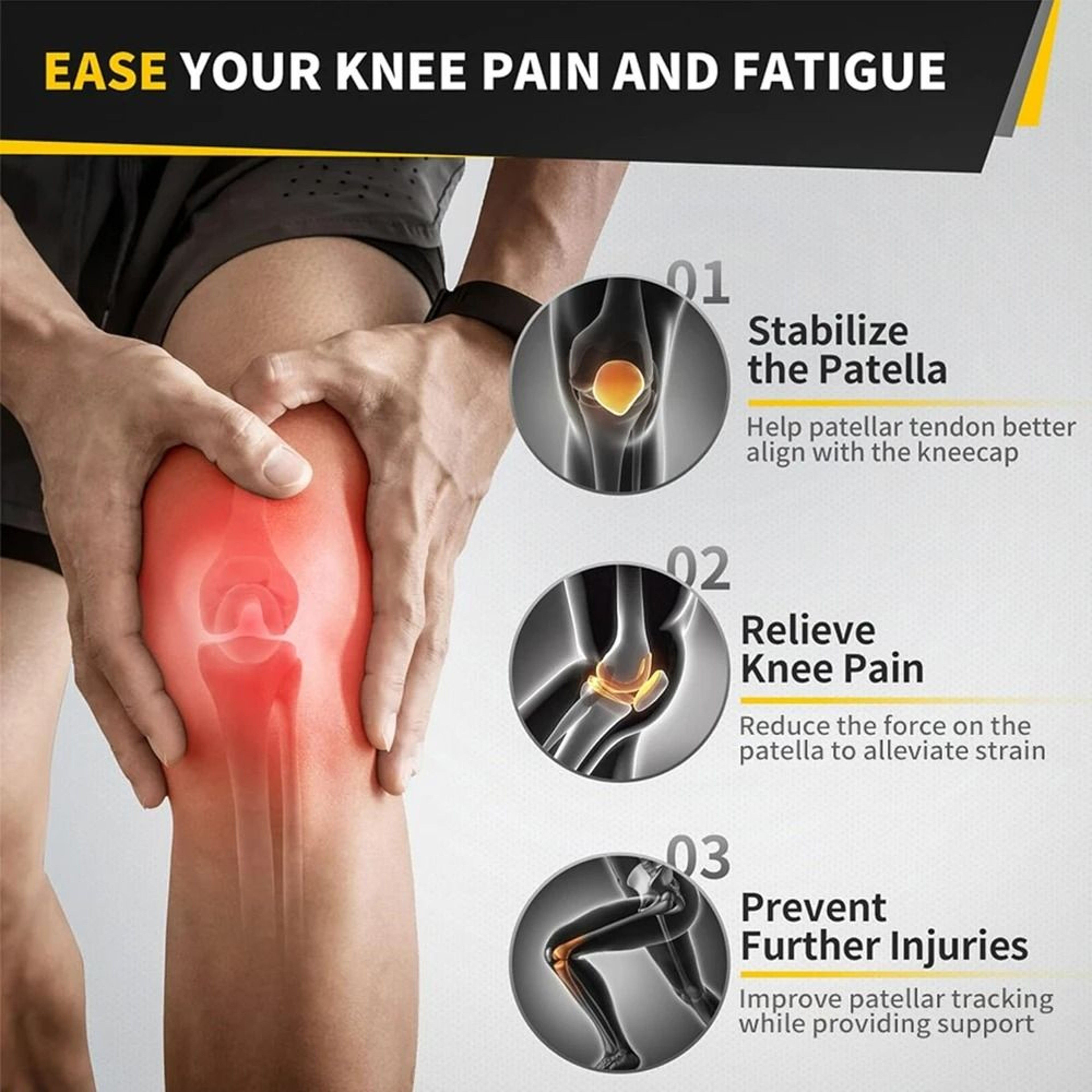 Adjustable Dial Knob Patella Knee Strap 4
