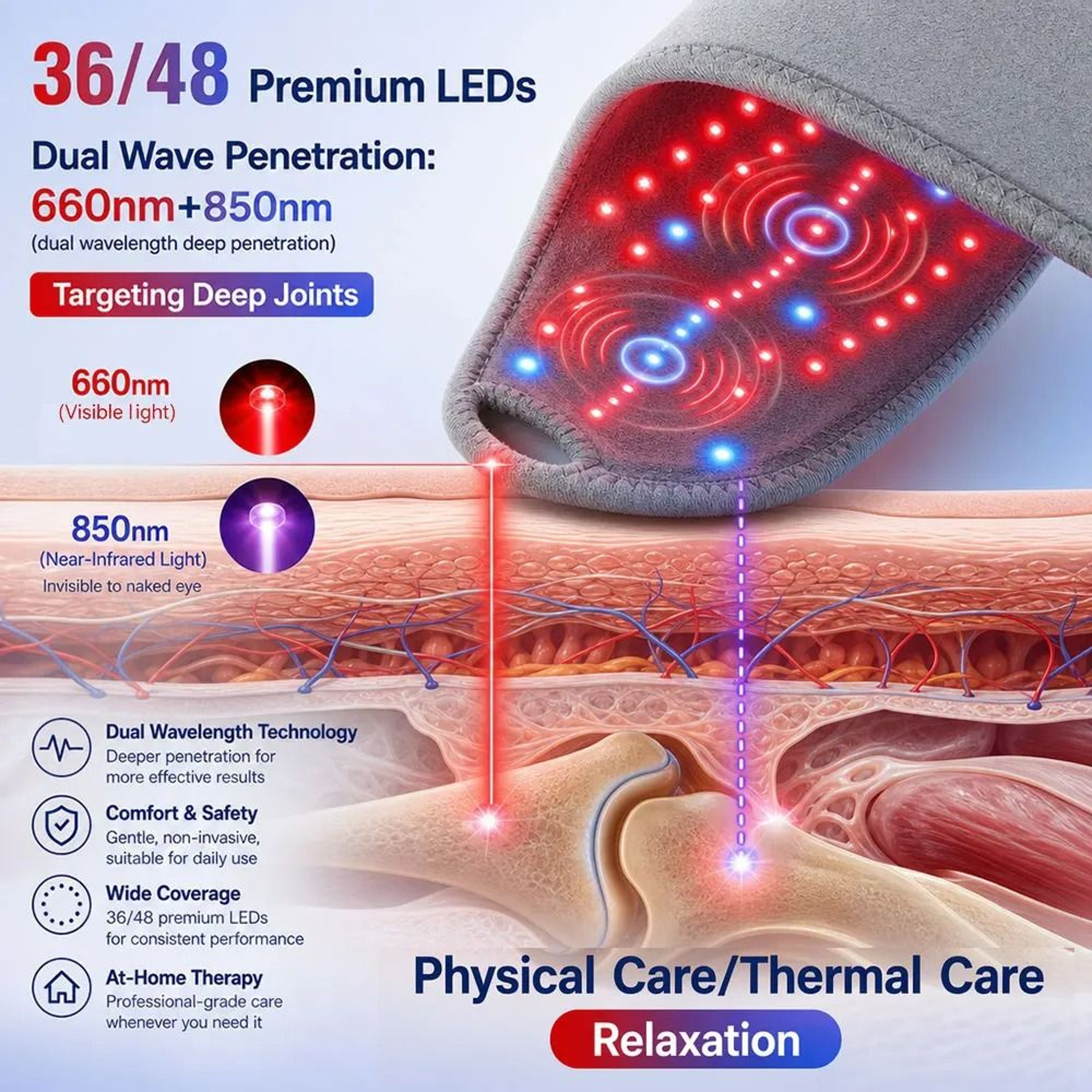 Infrared Heated Wrist Wrap With Red Light Therapy  Vibration Massage 3