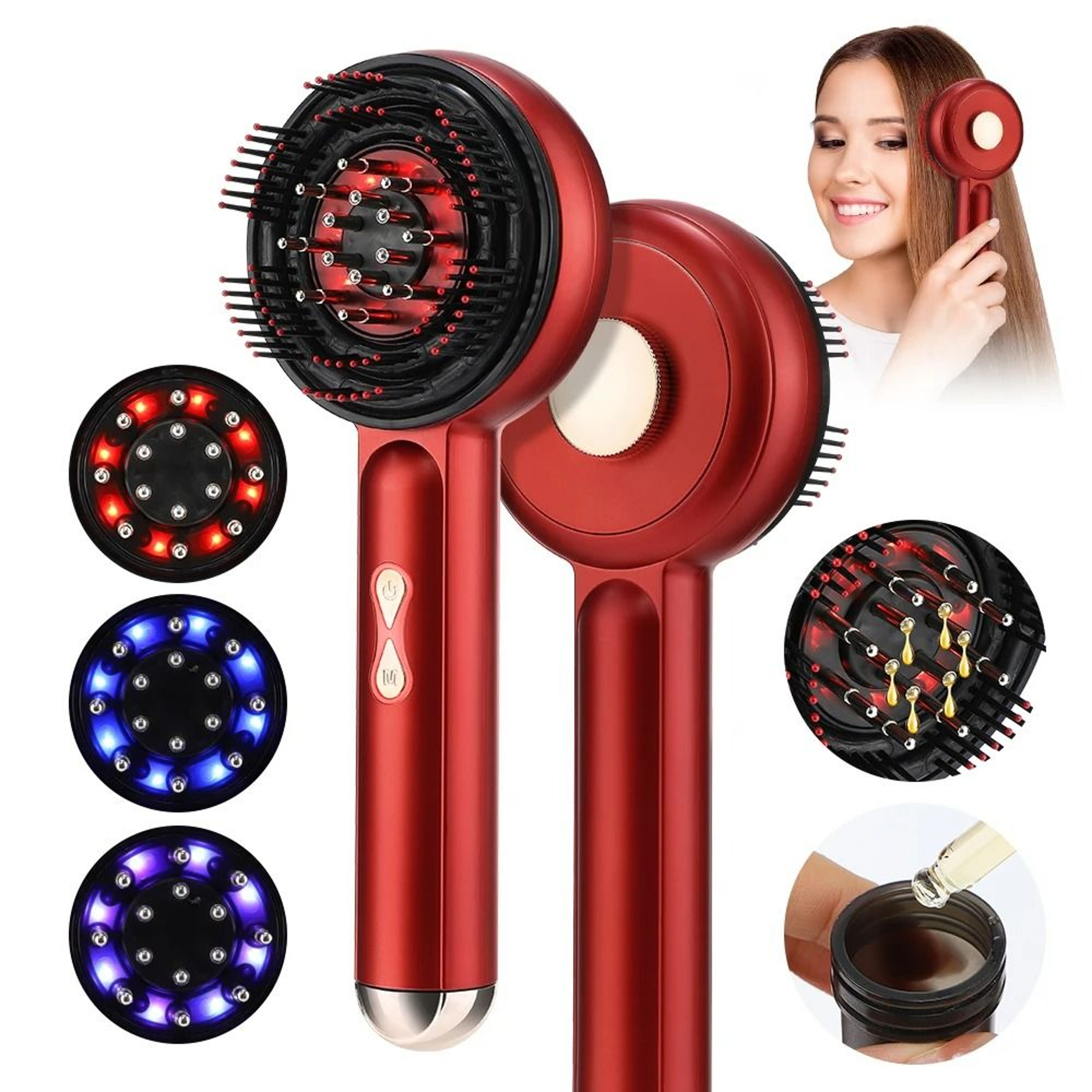 Electric Scalp Massager  Red Light Hair Growth Comb With Serum Applicator 0