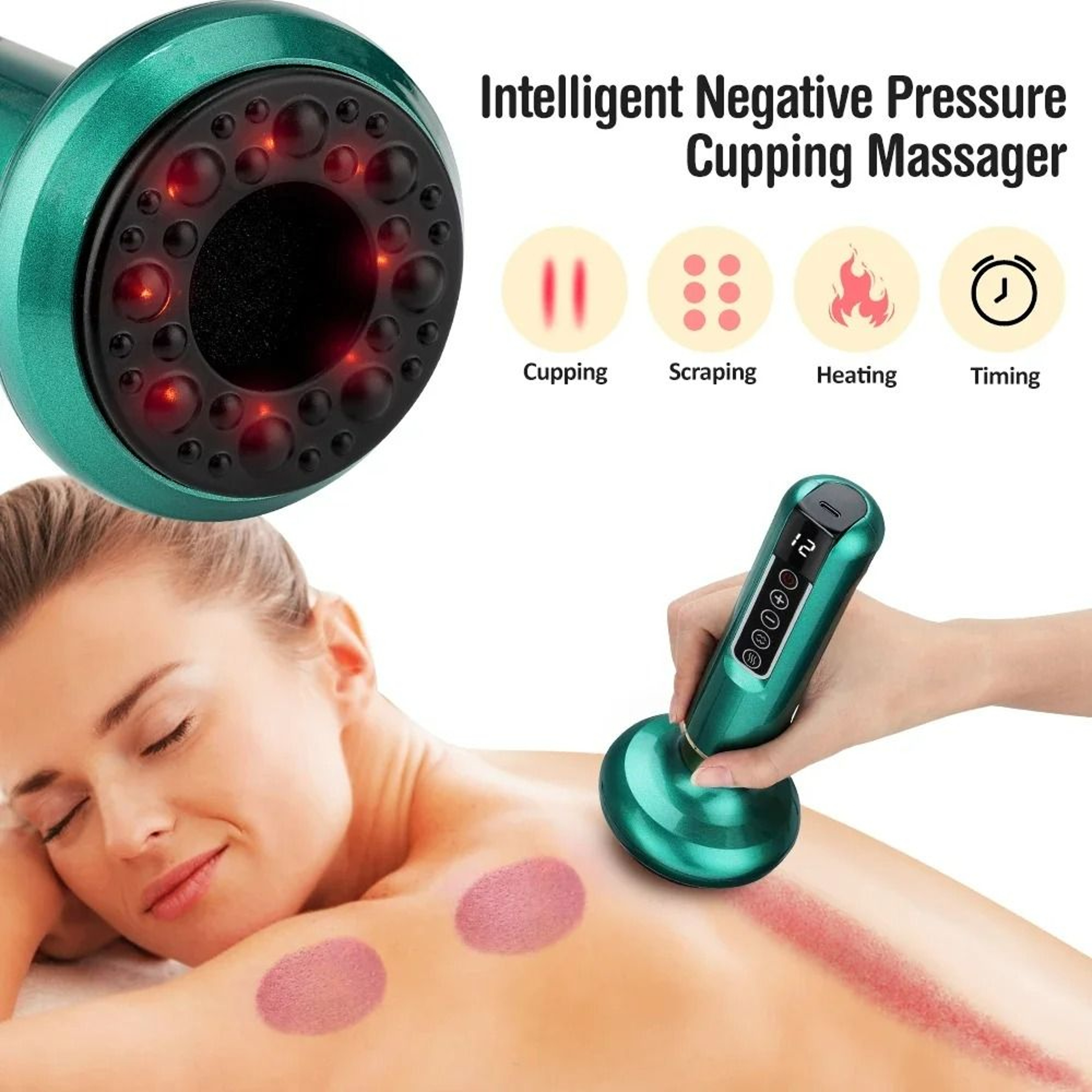 Electric Smart Cupping Massager With Heat  Vibration 2