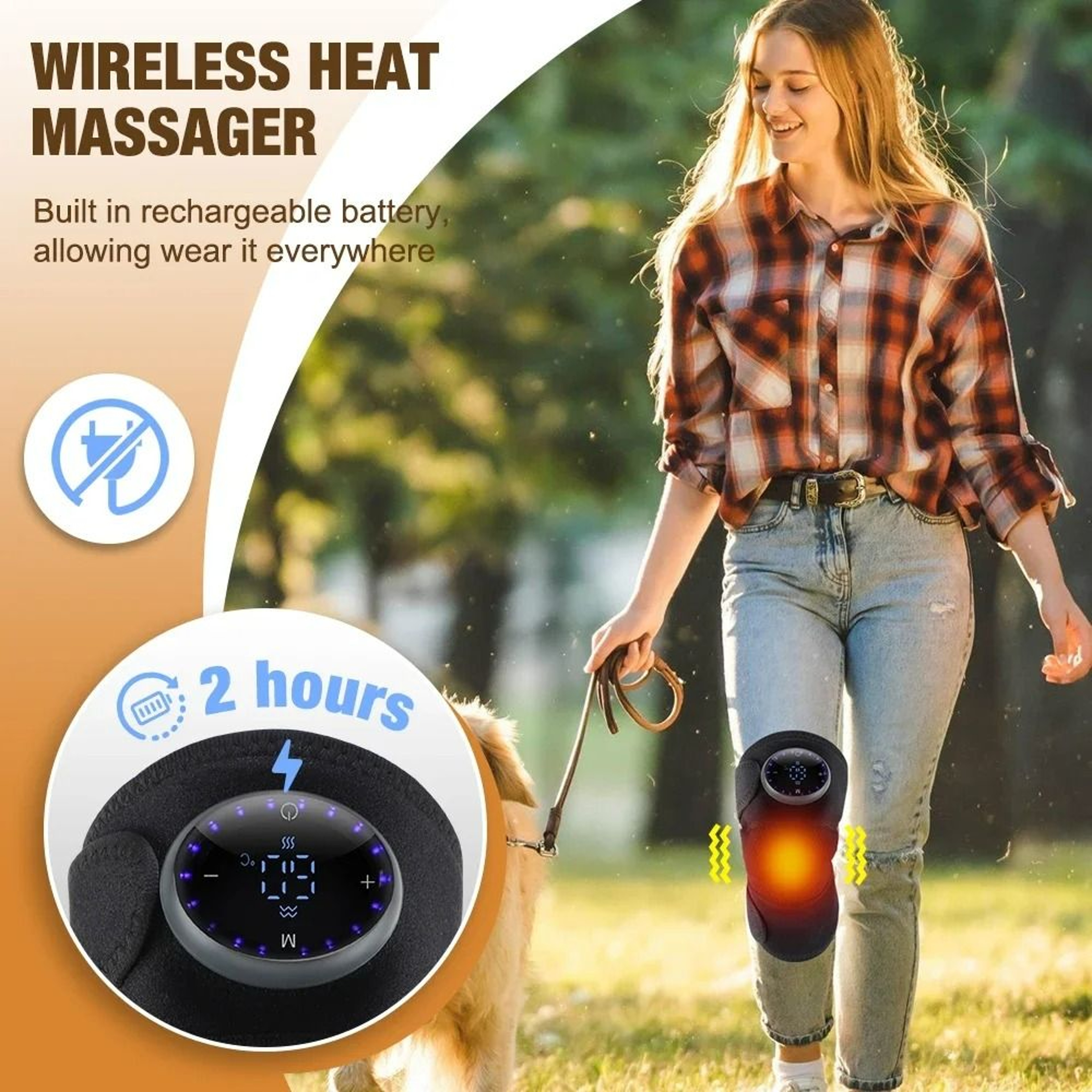 3in1 Cordless Heated Knee Shoulder  Elbow Massager 5