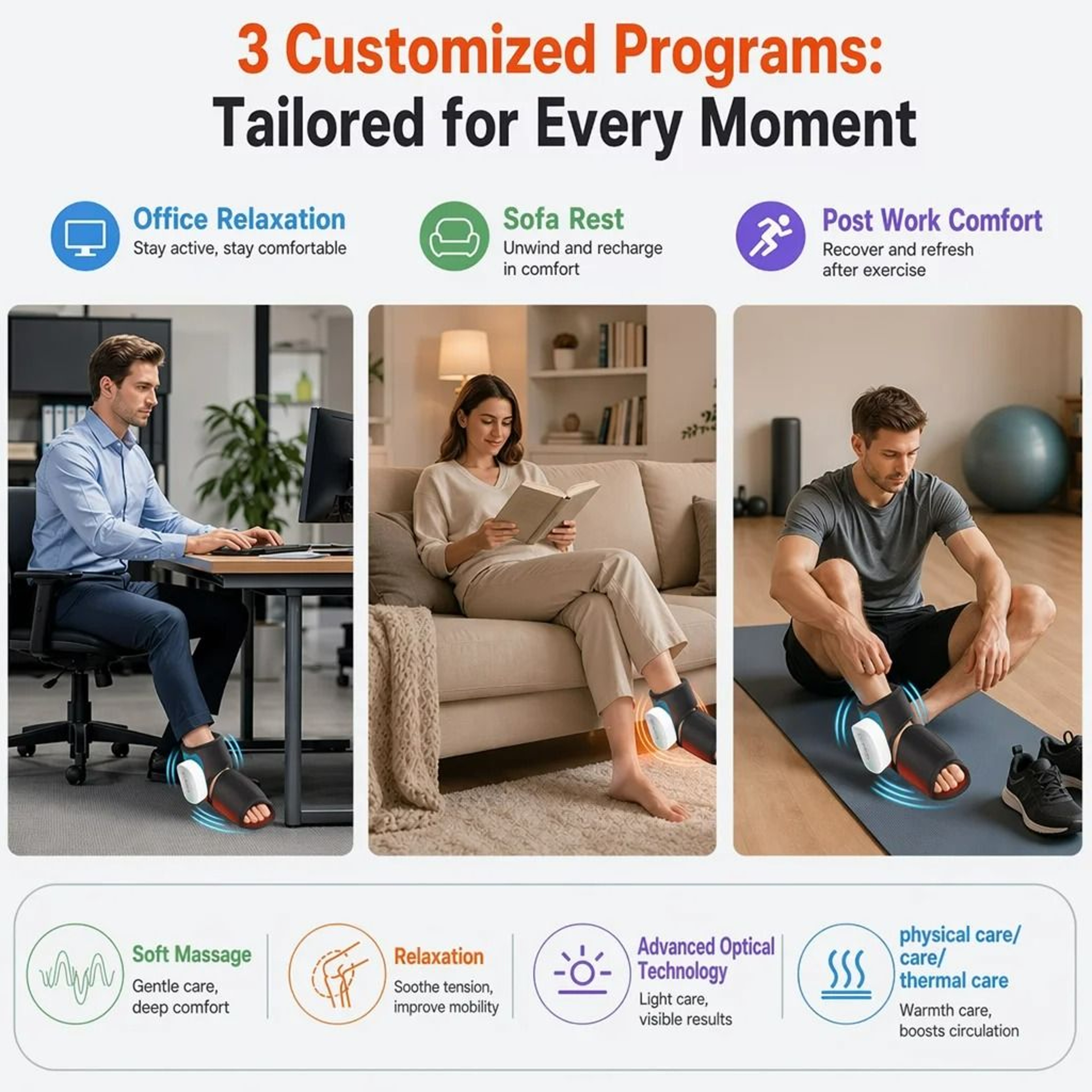 Electric Ankle Air Compression Massager With Heated Foot Wrap 5