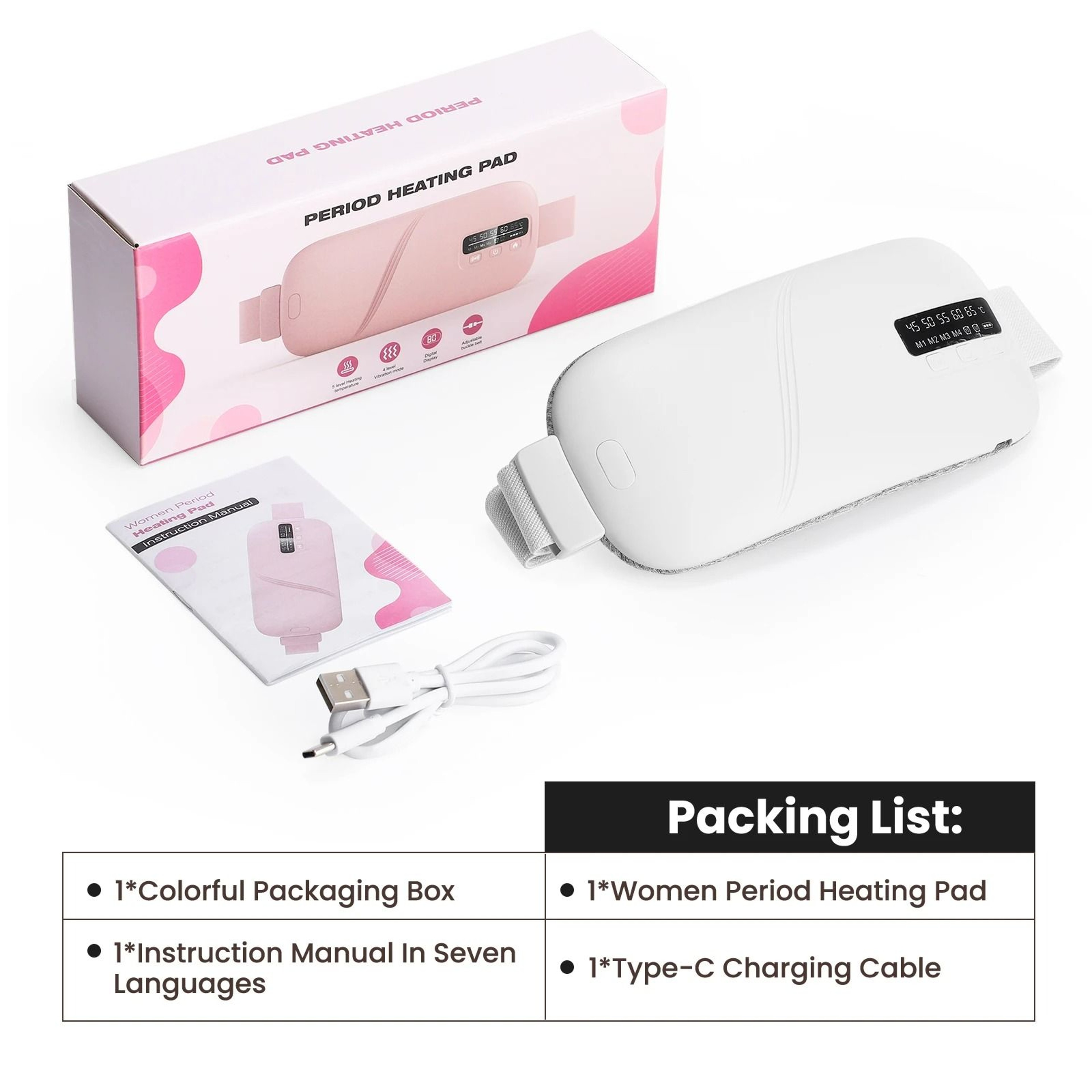 Cordless Menstrual Heating Pad  Cramp Massager Belt 8