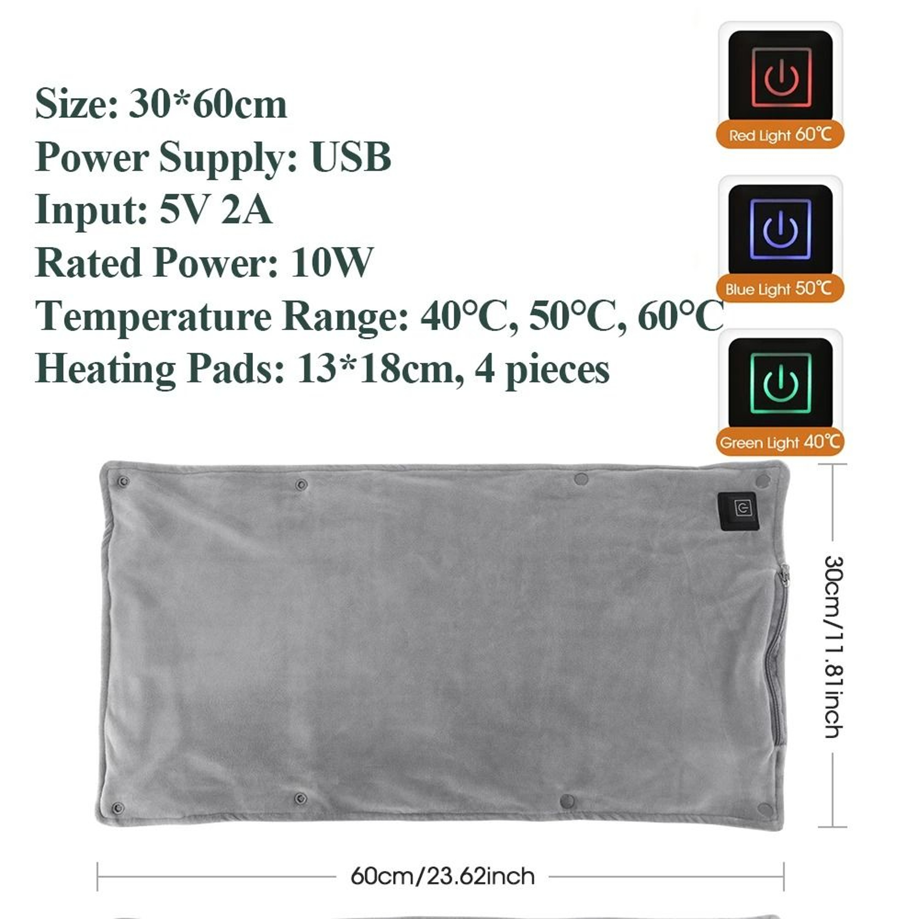 USB Waterproof Electric Heating Pad  Body Warmer Mat 8