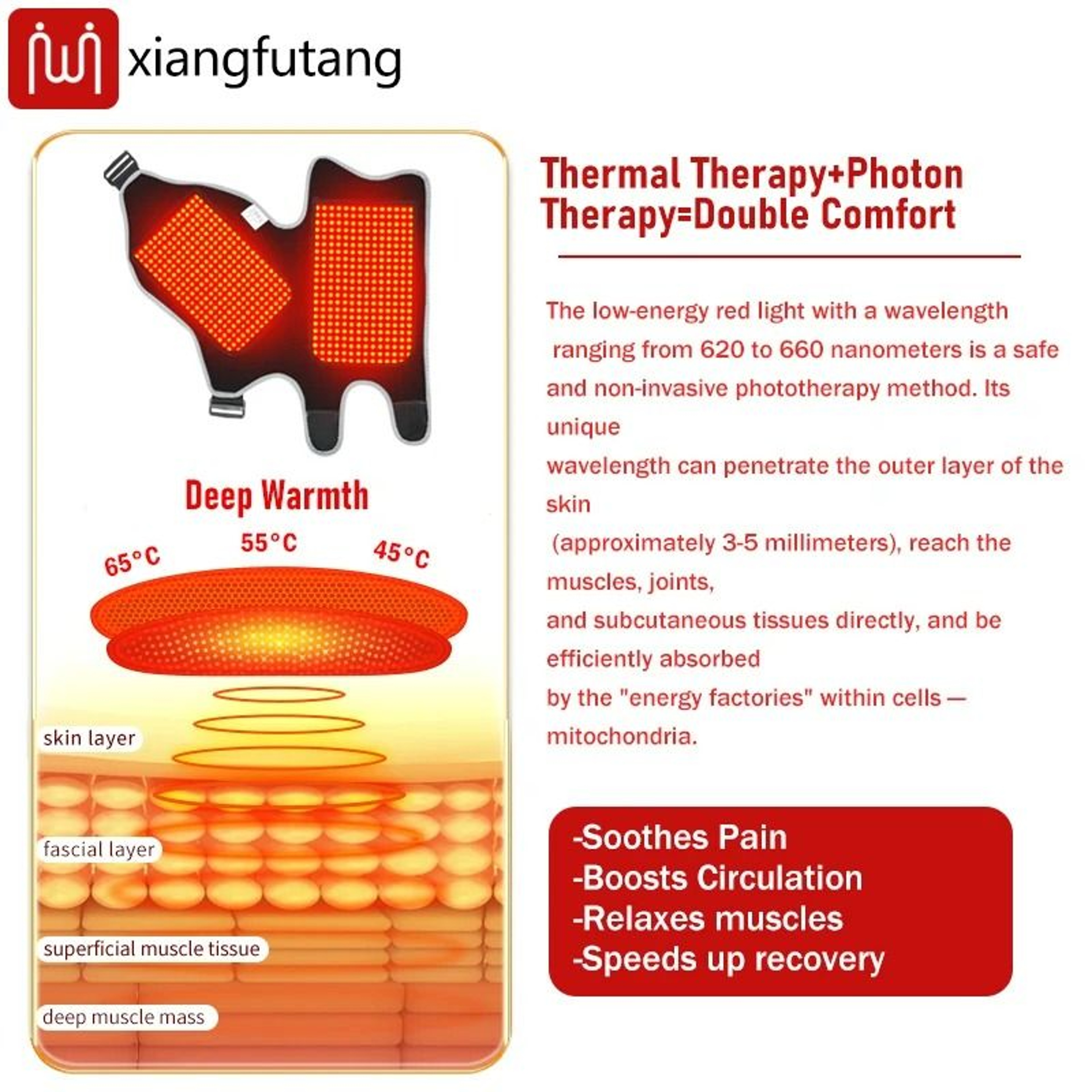 Red Light Heating  Massage Shoulder Support Brace 3