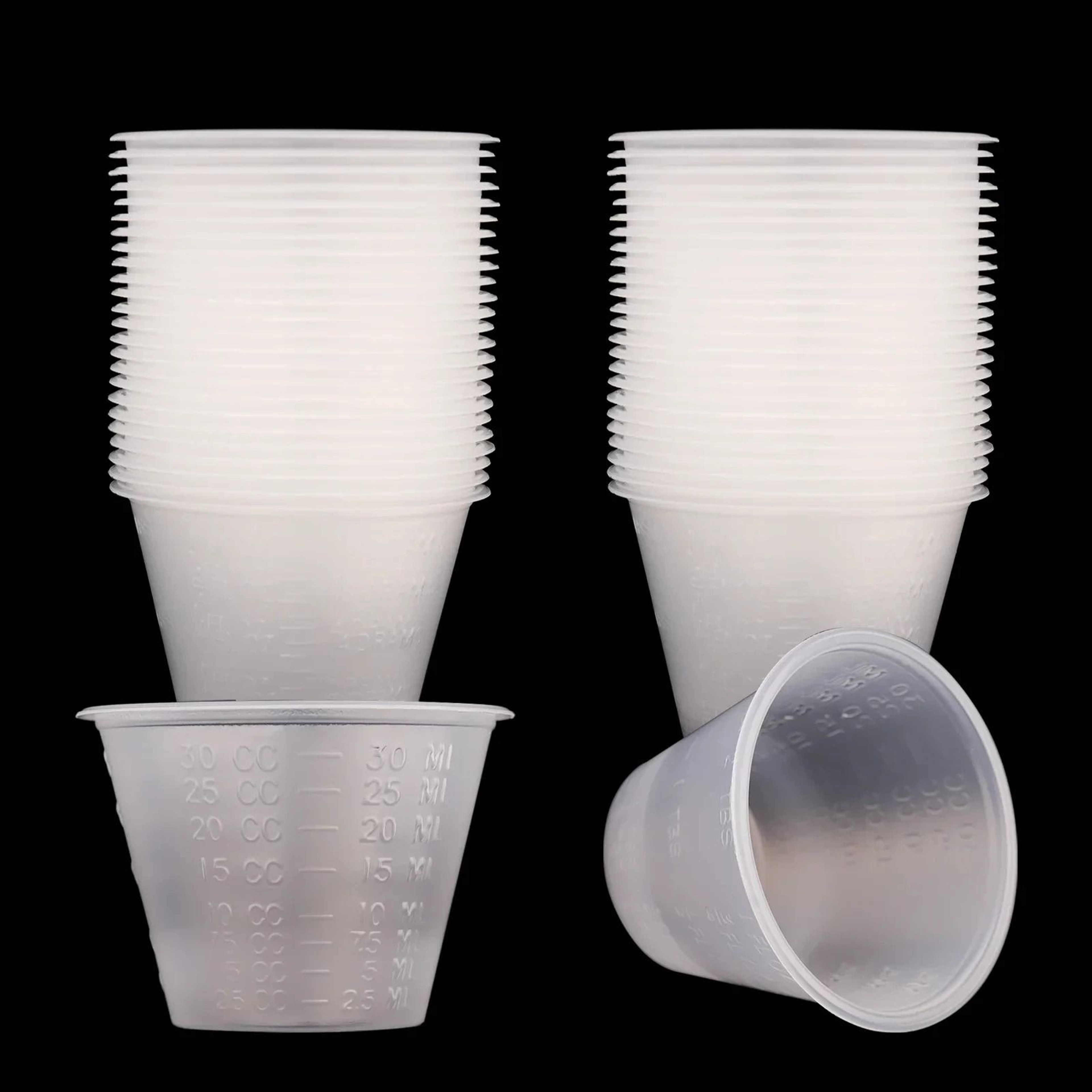 100Piece 30 Ml Graduated Plastic Mixing Cups Set 0