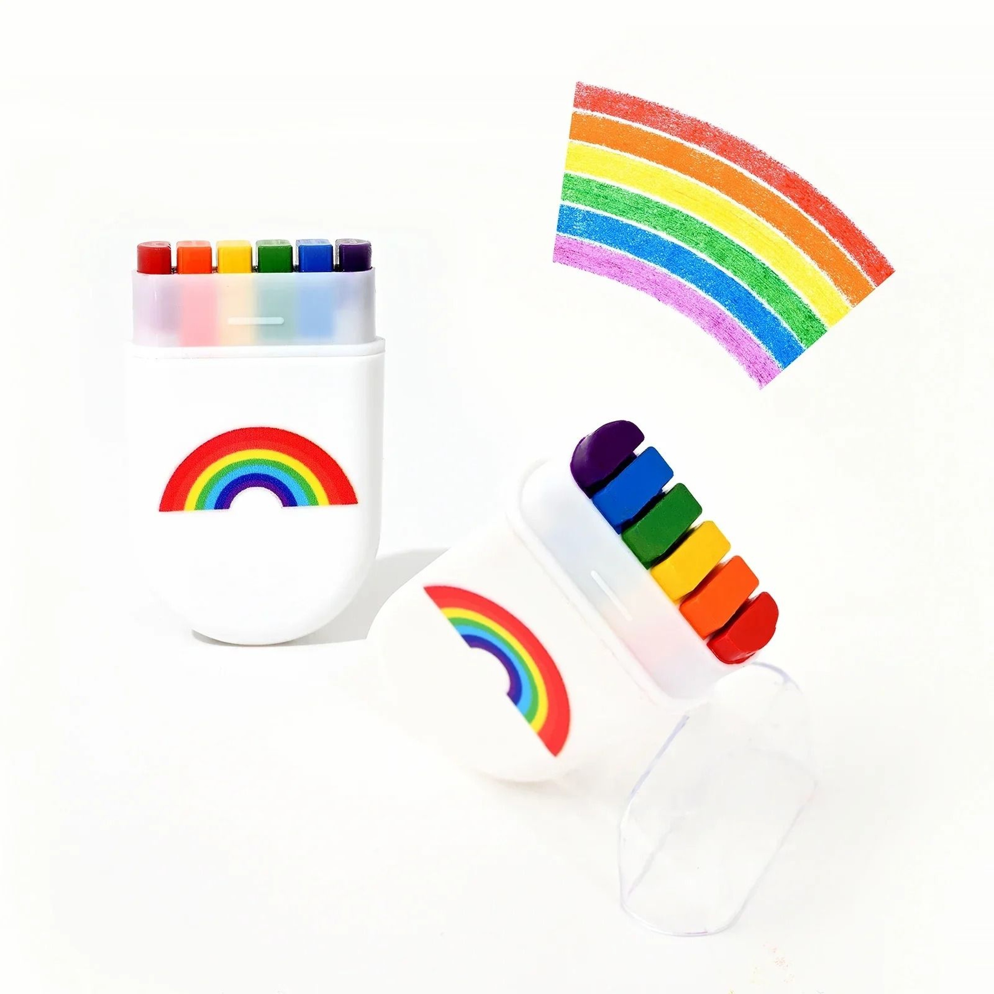 2Piece PocketSized Rainbow Face  Body Paint Crayon Set 1