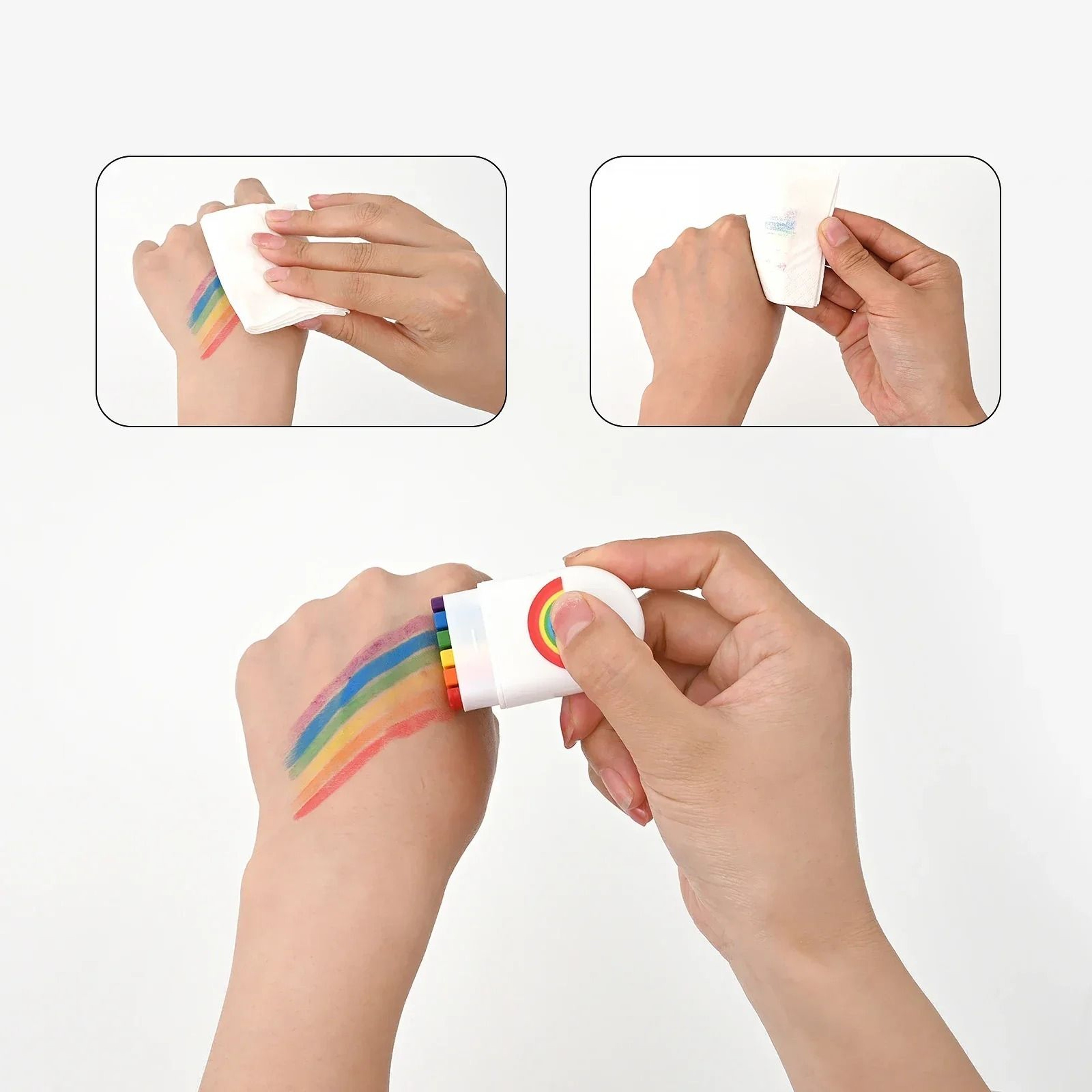 2Piece PocketSized Rainbow Face  Body Paint Crayon Set 2