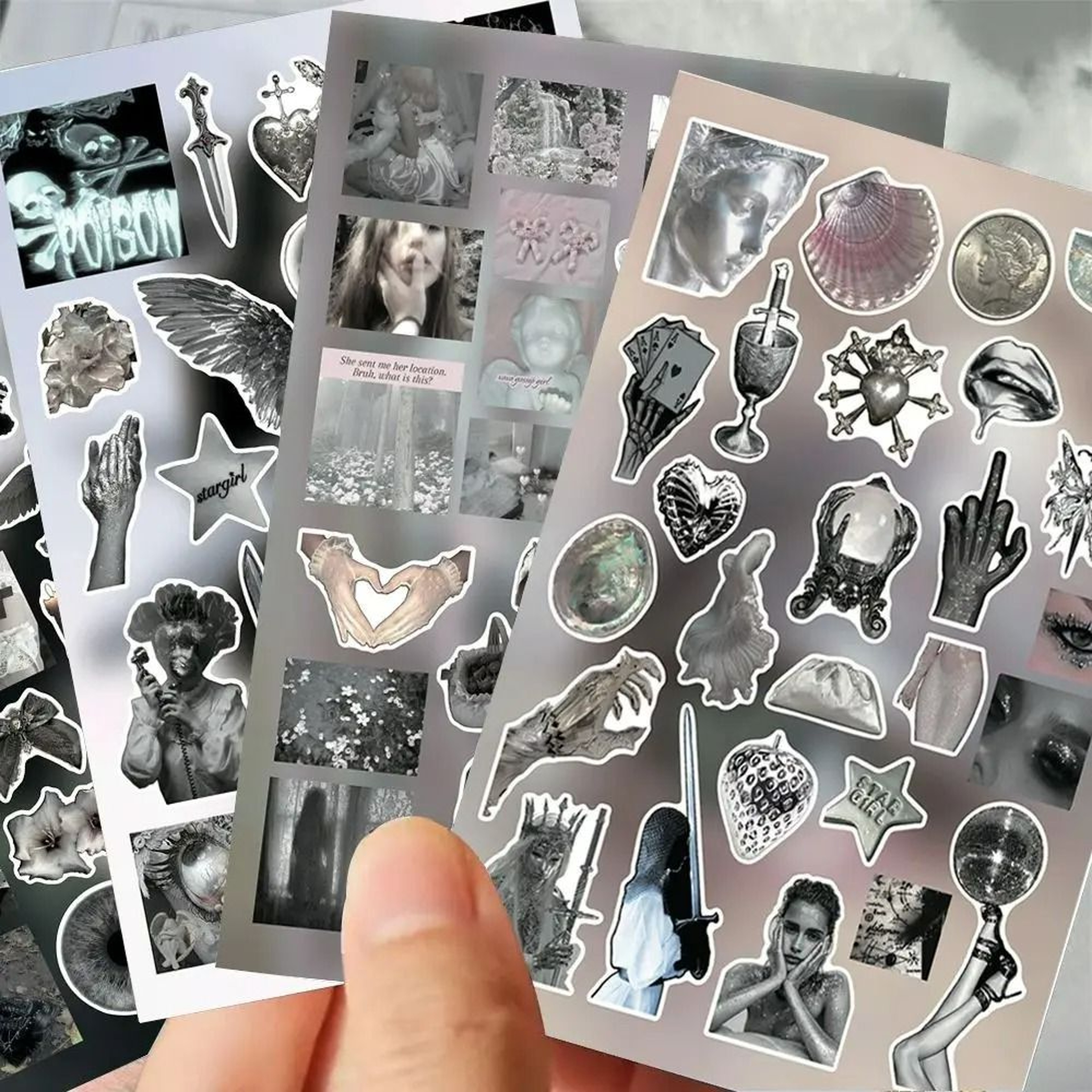 8Sheet Y2K Dark Gothic  Dreamcore DieCut Sticker Set 1