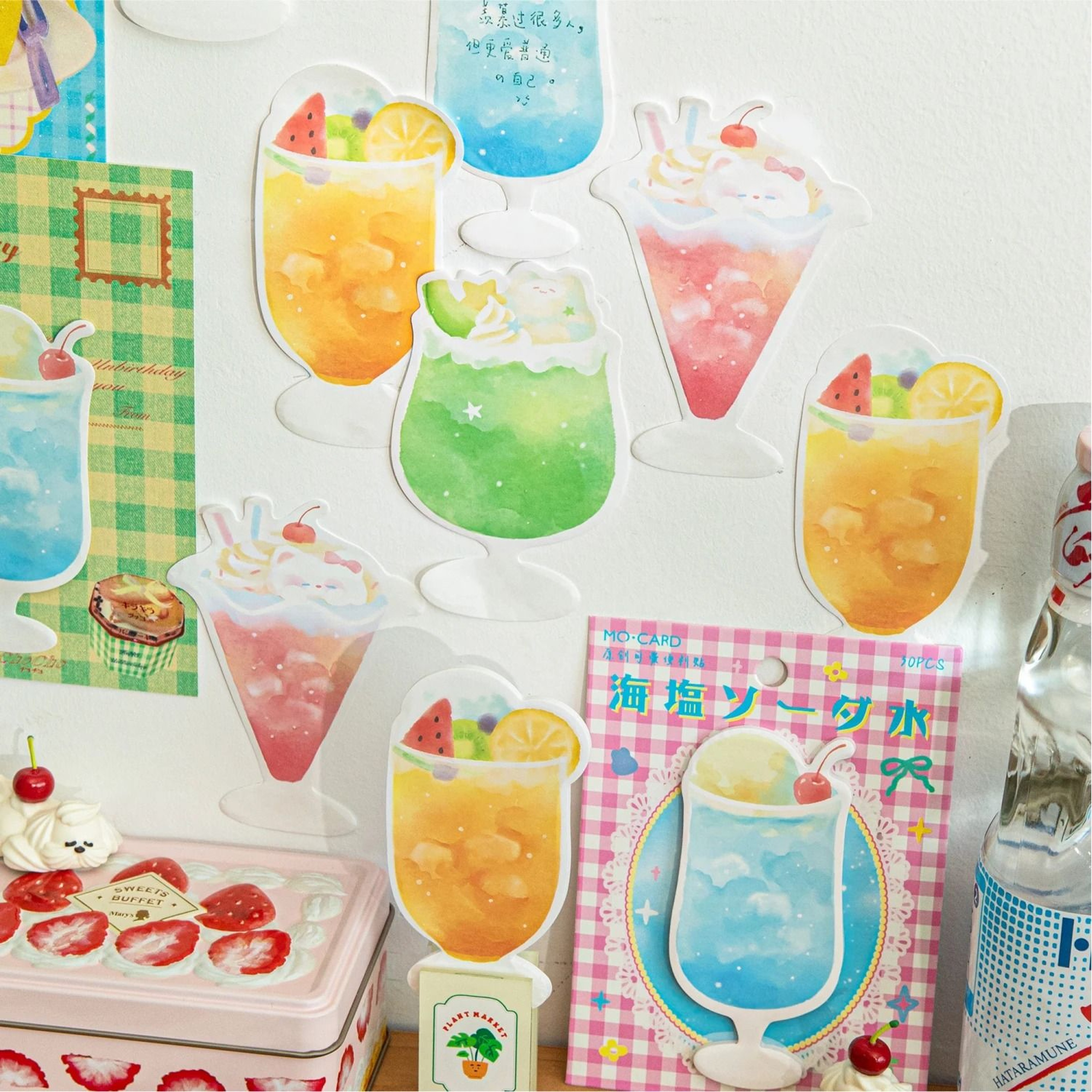 30Piece Kawaii Japanese Afternoon Tea Journaling Paper Set 1