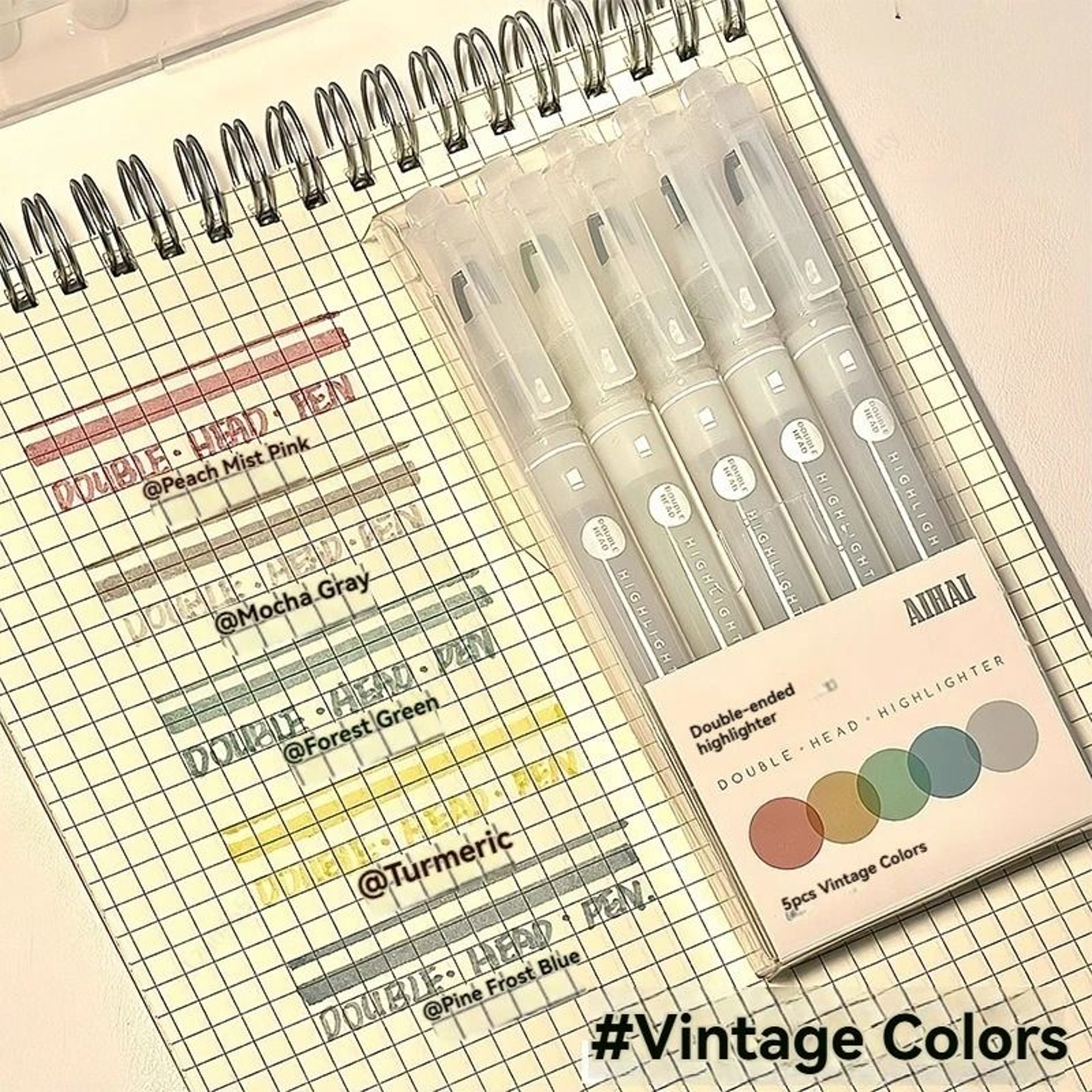 5Color DualHead Window Tip Pastel Highlighter Set 9