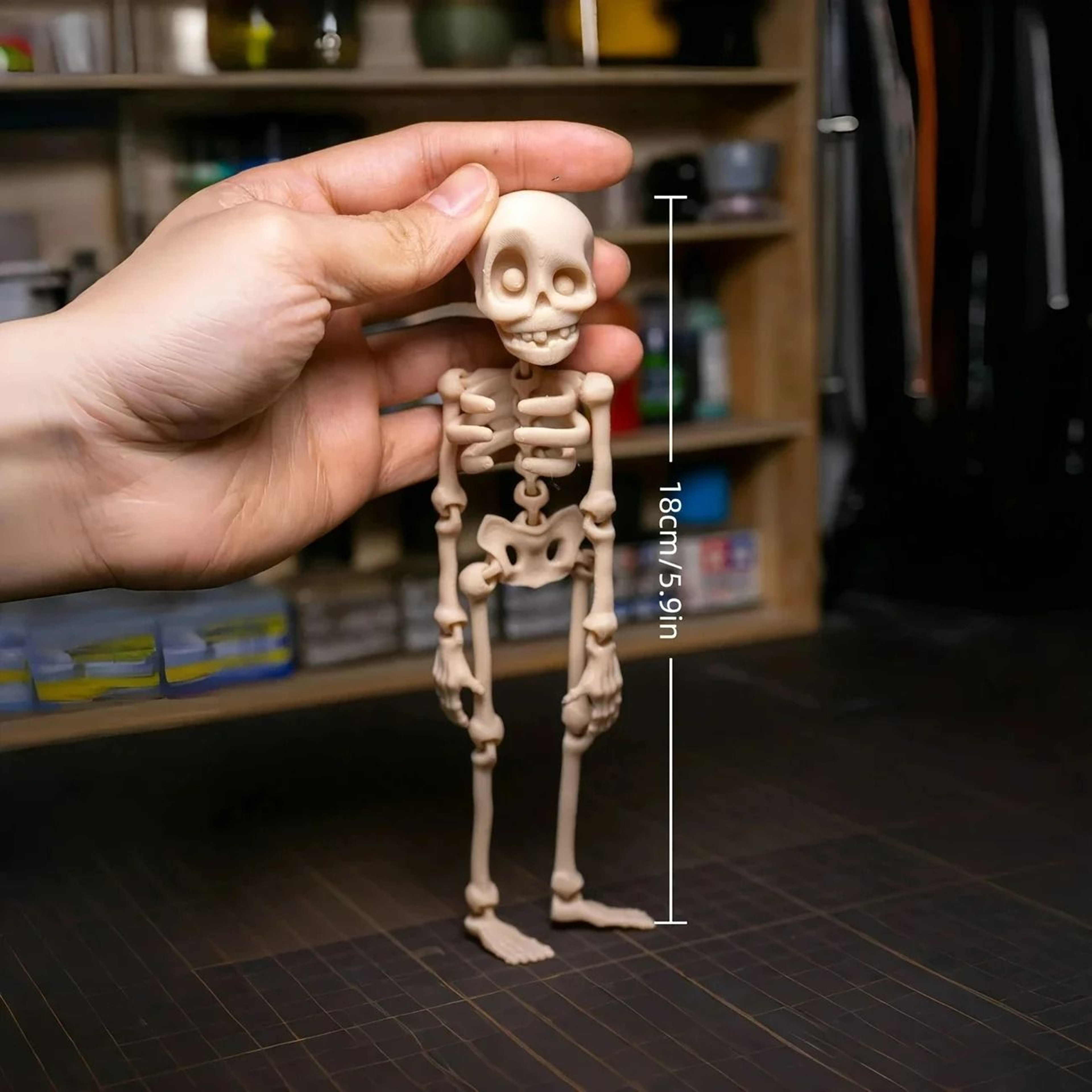 Magnetic Poseable Luminous Skull Fridge Magnet 1