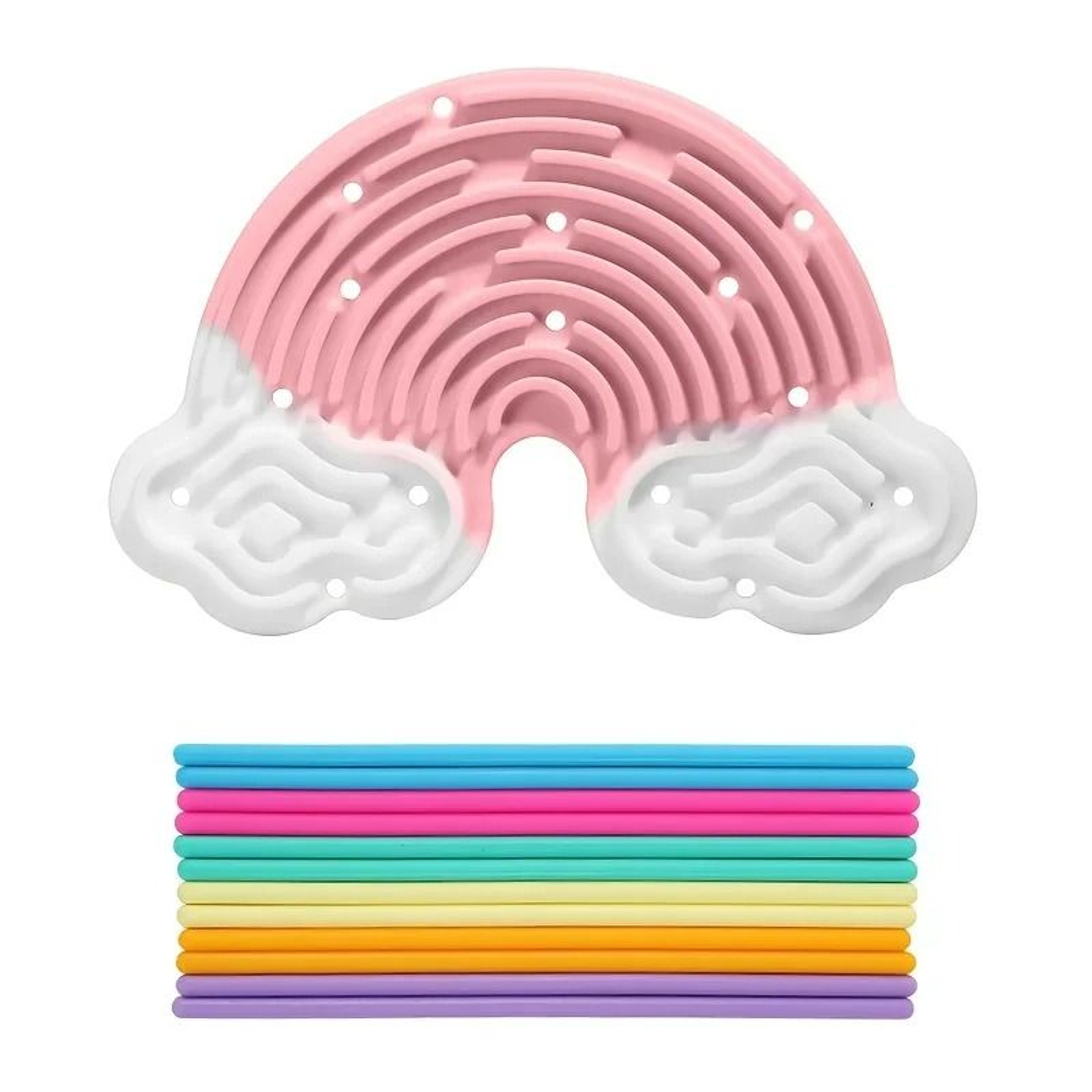 Creative DoubleSided Rainbow Clouds Sensory Activity Board 2