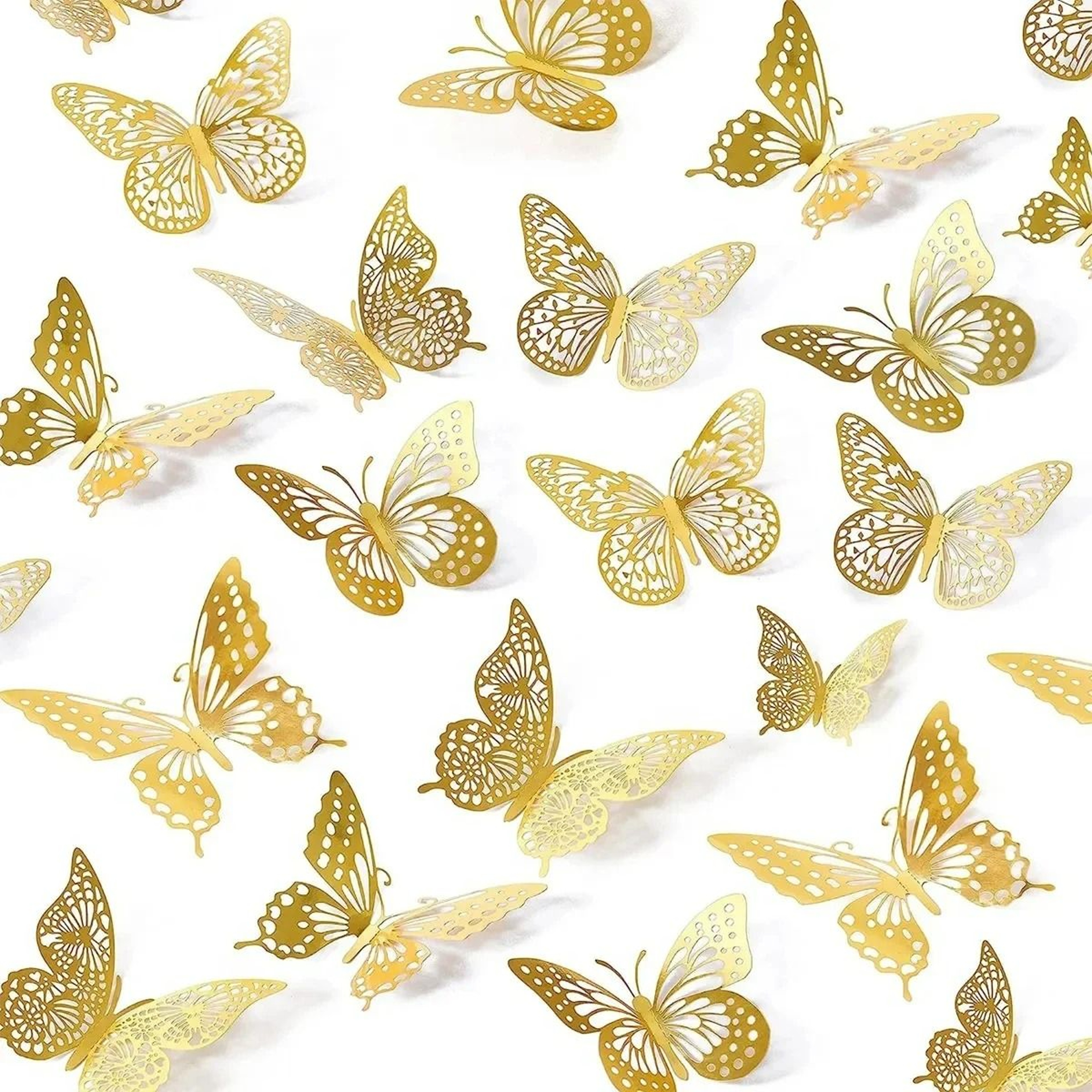 48Piece 3D Metallic Butterfly Wall Decor Set 6