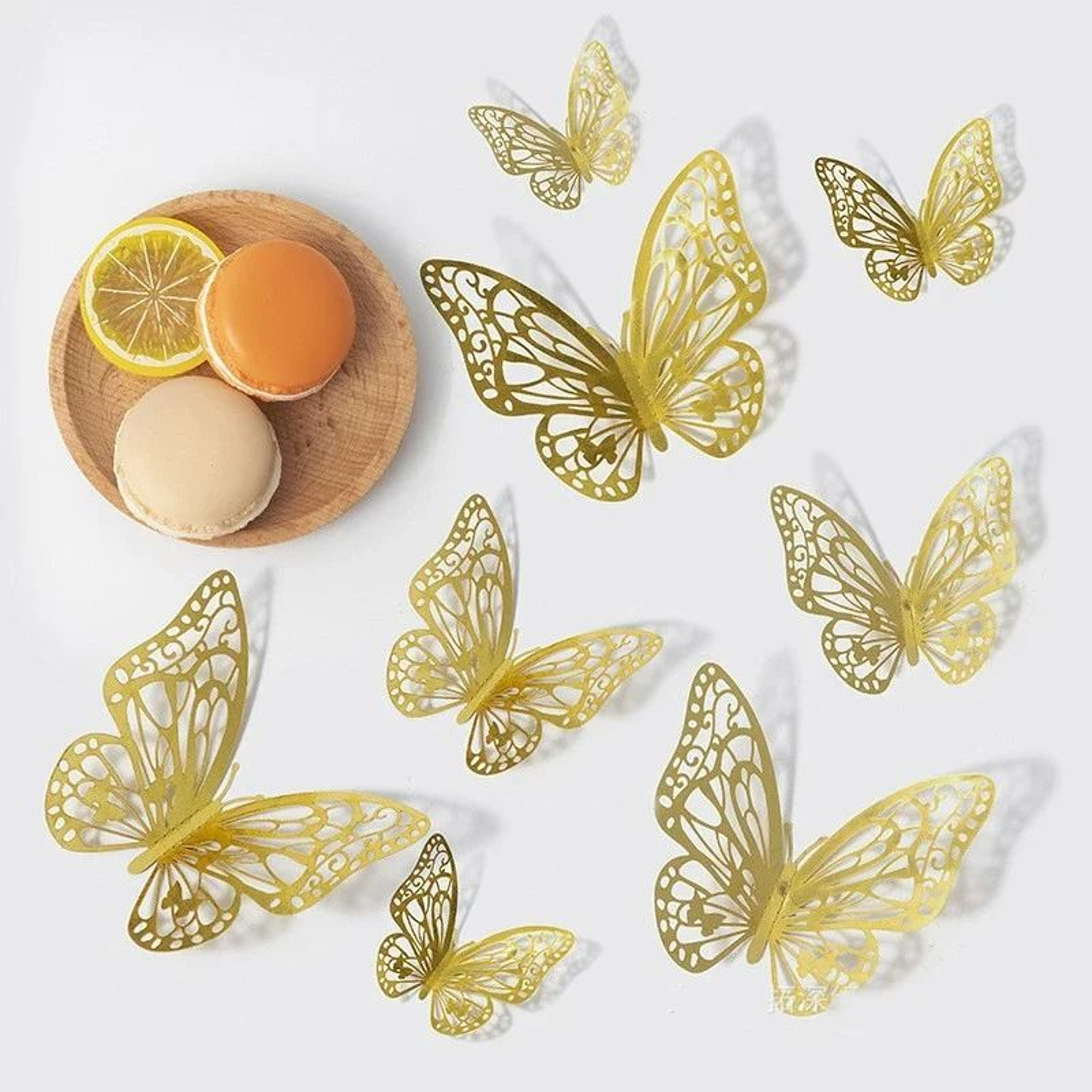 48Piece 3D Metallic Butterfly Wall Decor Set 9