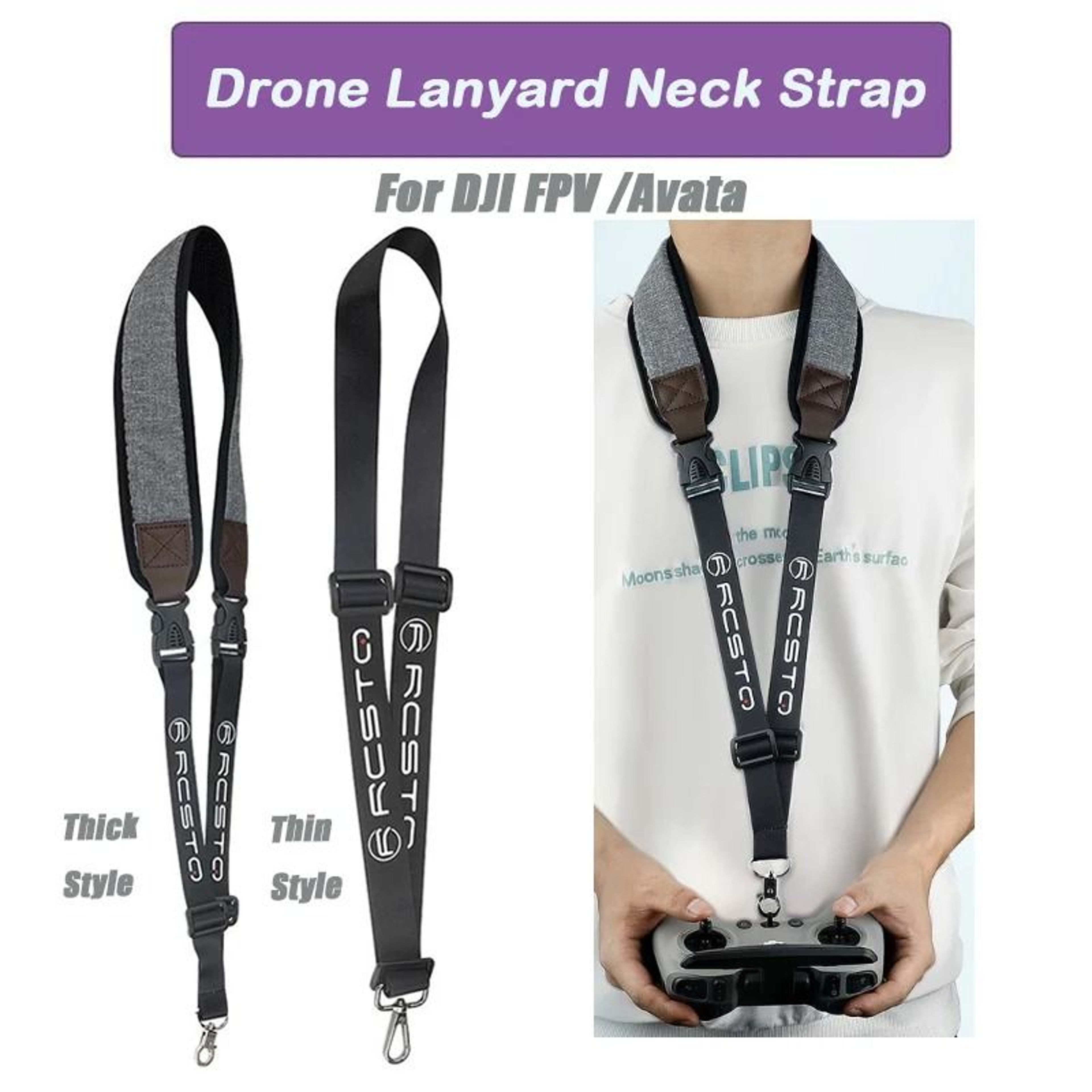 Adjustable Remote Controller Neck Lanyard  Strap For DJI Avata 2  FPV 1
