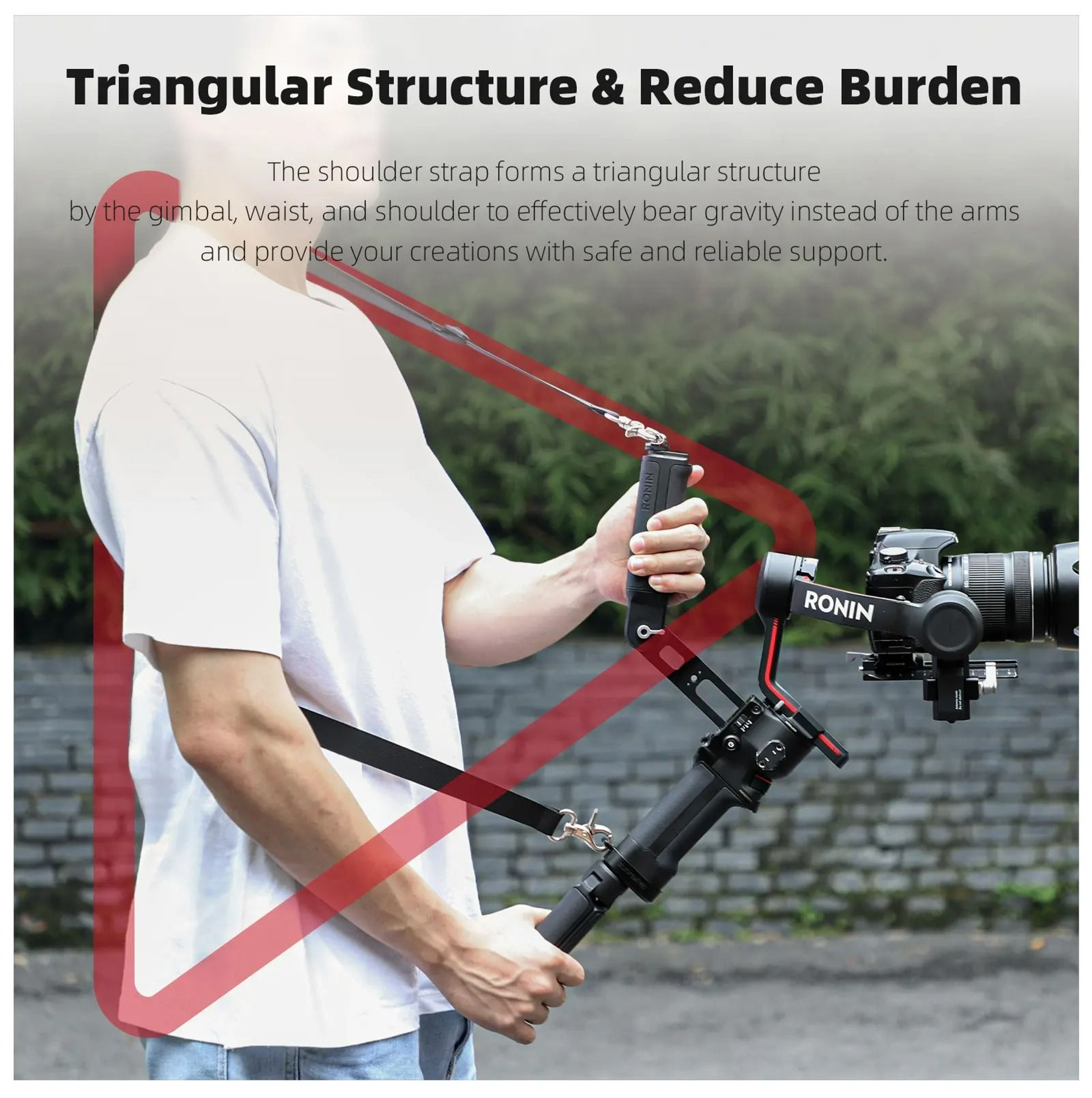 StressRelief Ergonomic Shoulder Strap With Locking Base Plate For DJI RS 3  RS 4  RS 4 Pro 2