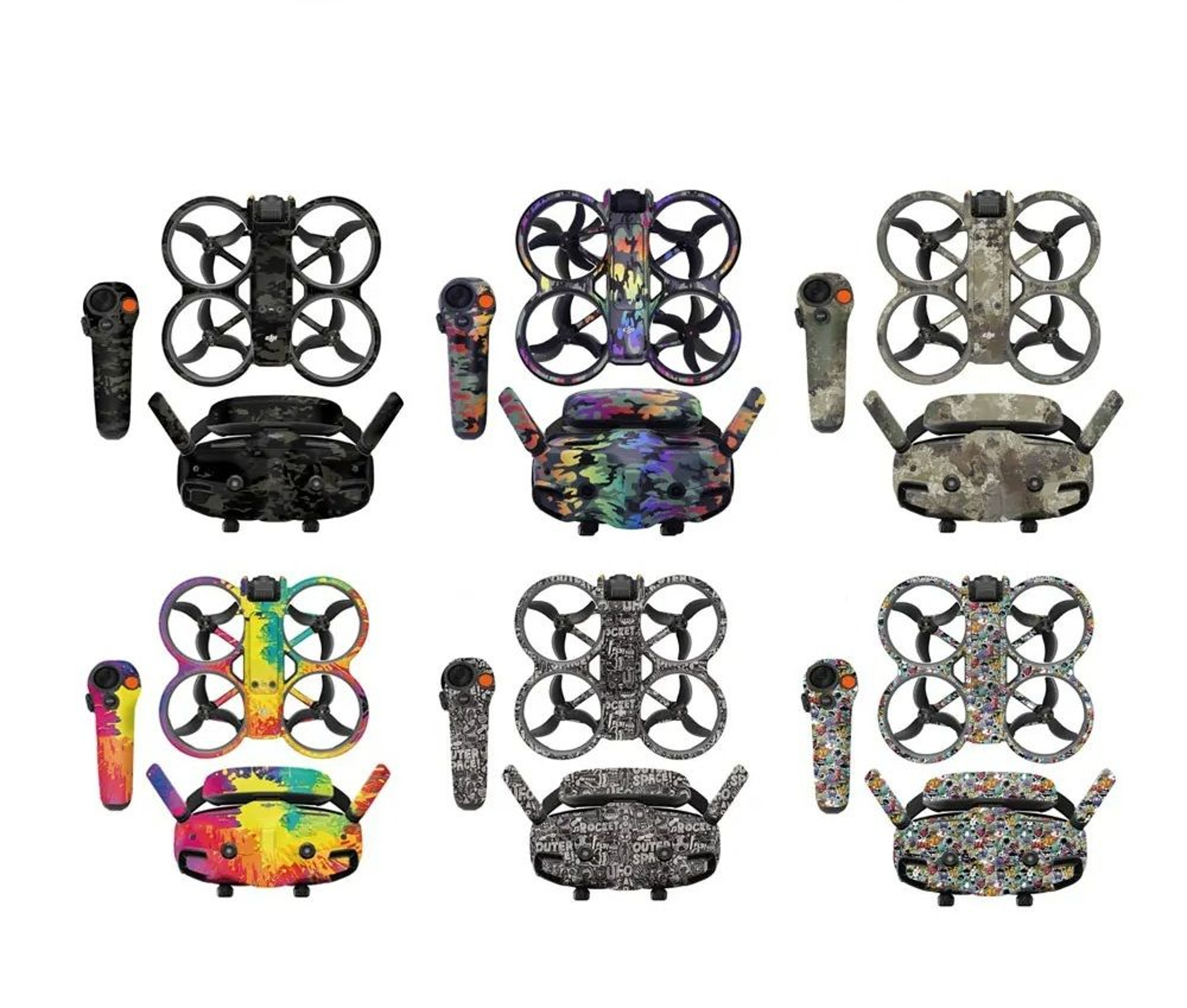 Colorful Waterproof PVC Protective Skin Decal Kit For DJI Avata 2  DJI Goggles 3 0