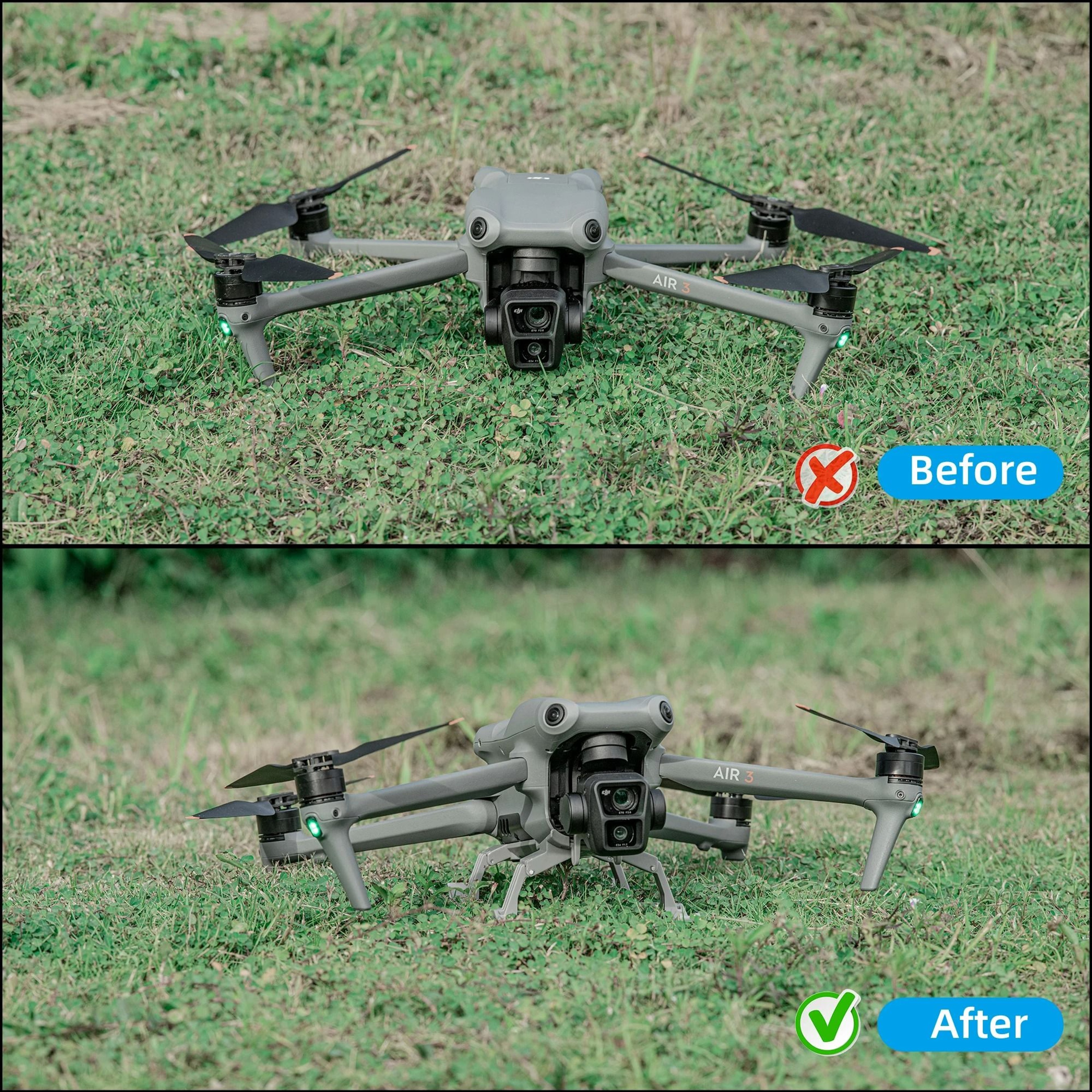 Foldable Extension Landing Gear  Leg Heights Protector For DJI Air 3S  Air 3 4