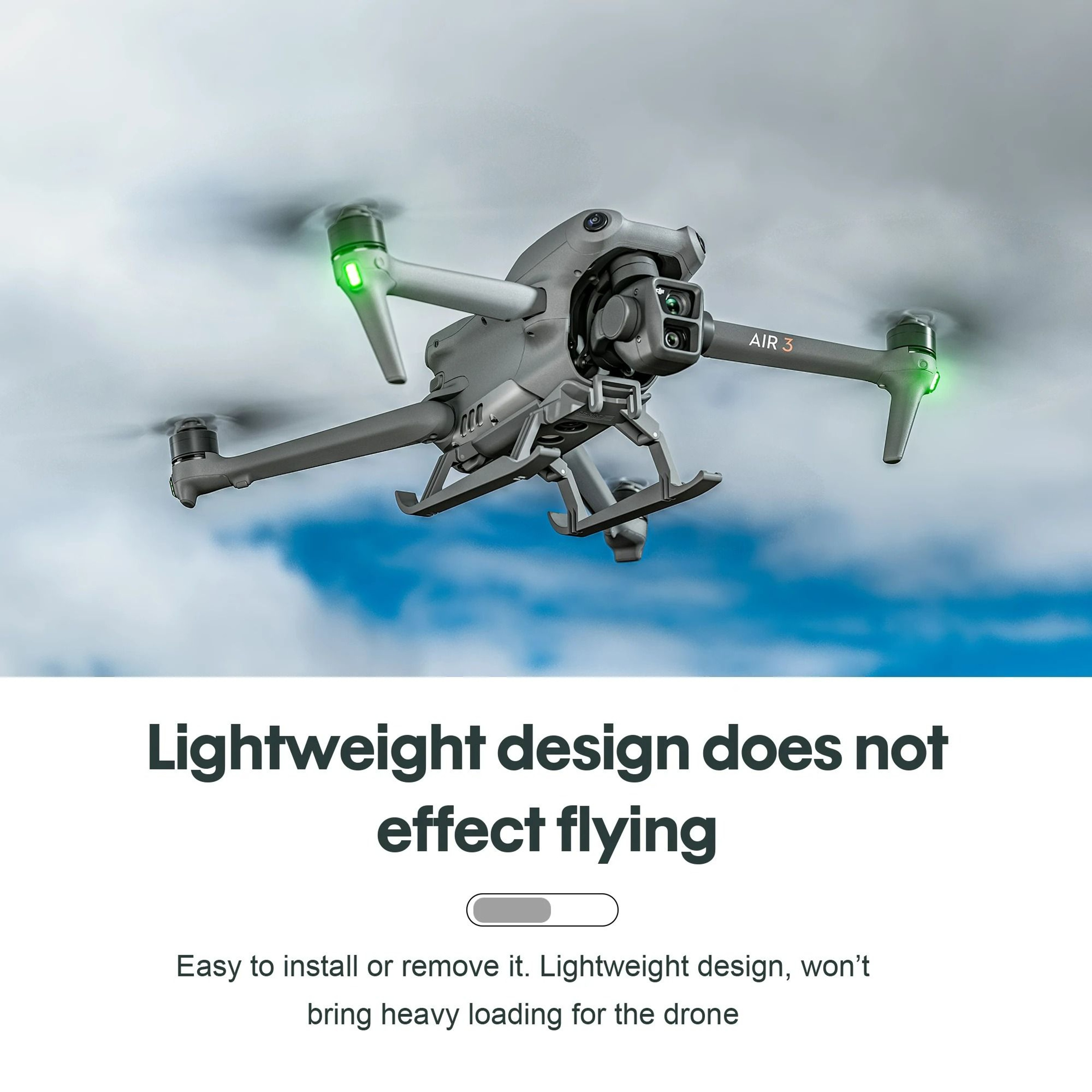 Foldable Extension Landing Gear  Leg Heights Protector For DJI Air 3S  Air 3 5