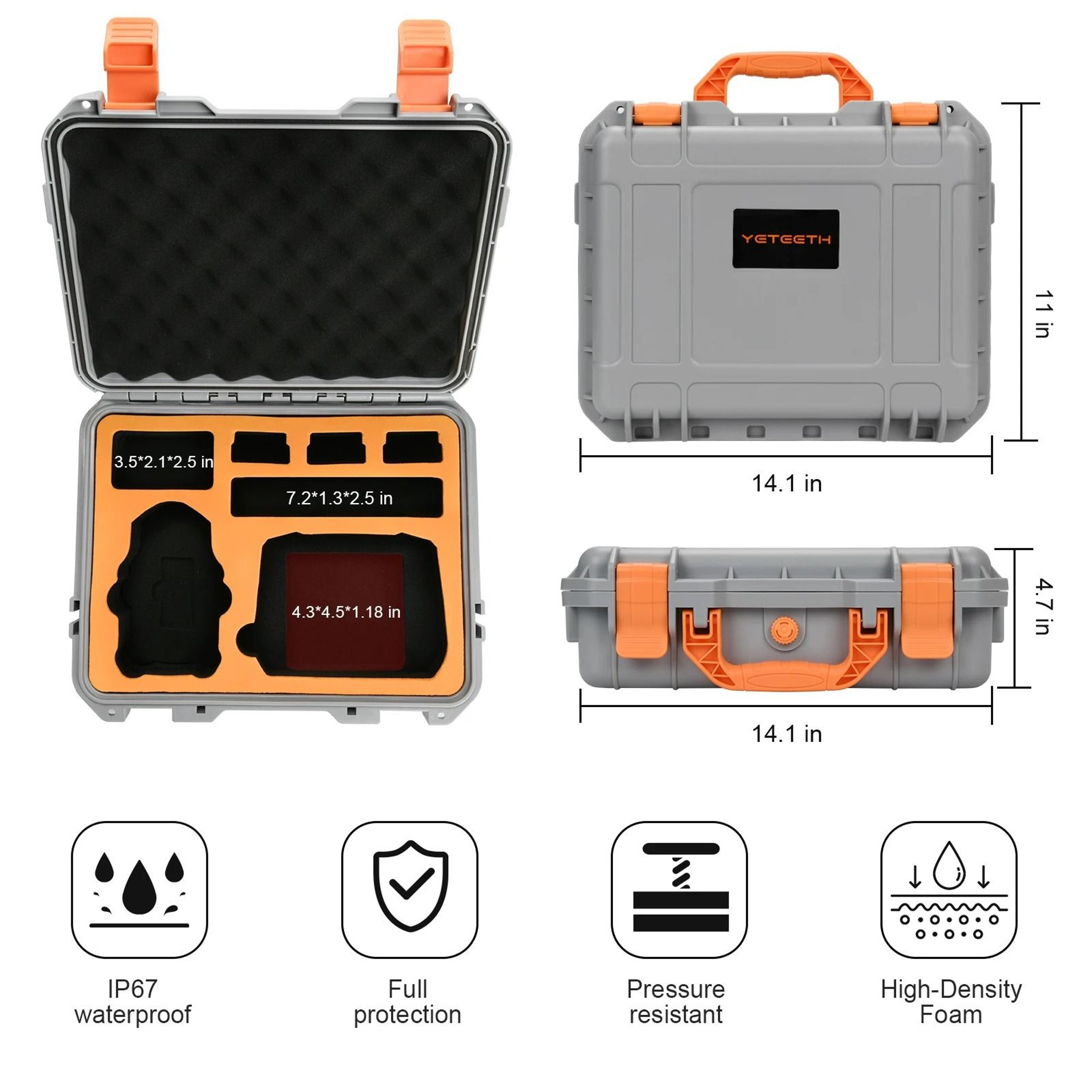 ExplosionProof Waterproof Hard Safety Carrying Case For DJI Mini 4 Pro 4