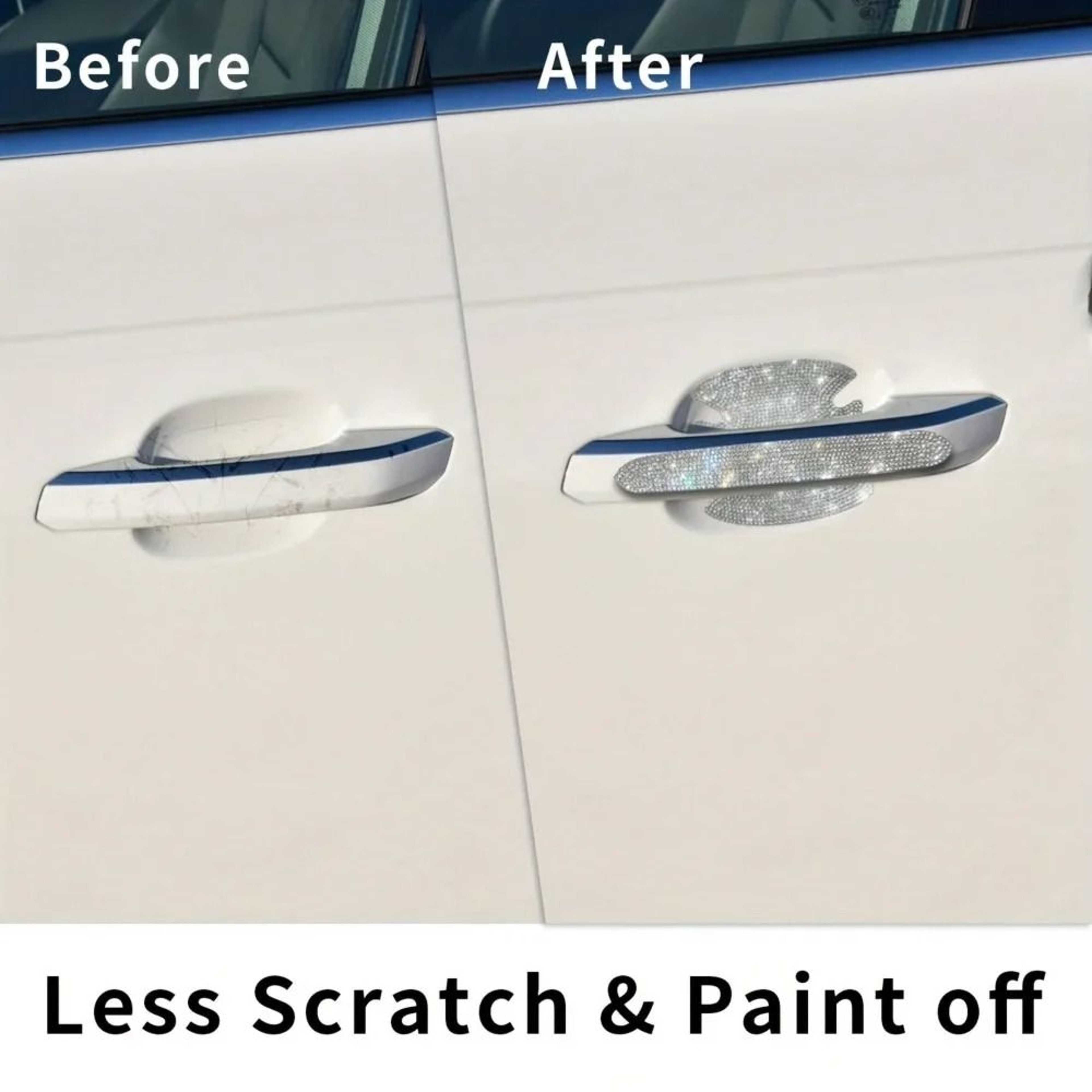 4Piece Bling Rhinestone Car Exterior Door Handle Protector  Recess Scratch Guard Stickers 1