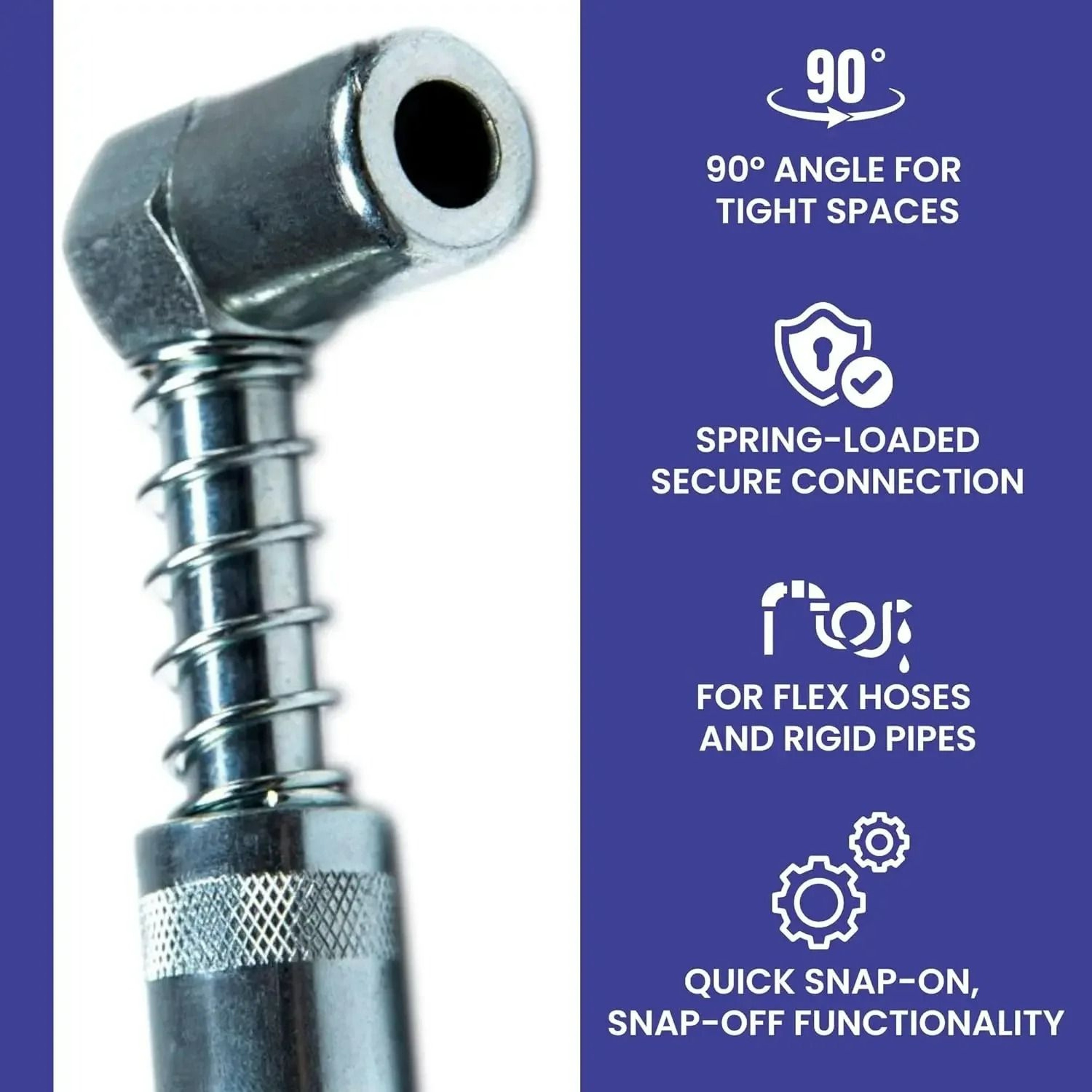 Universal 90Degree RightAngle Grease Coupler  Adapter Nozzle Set 2