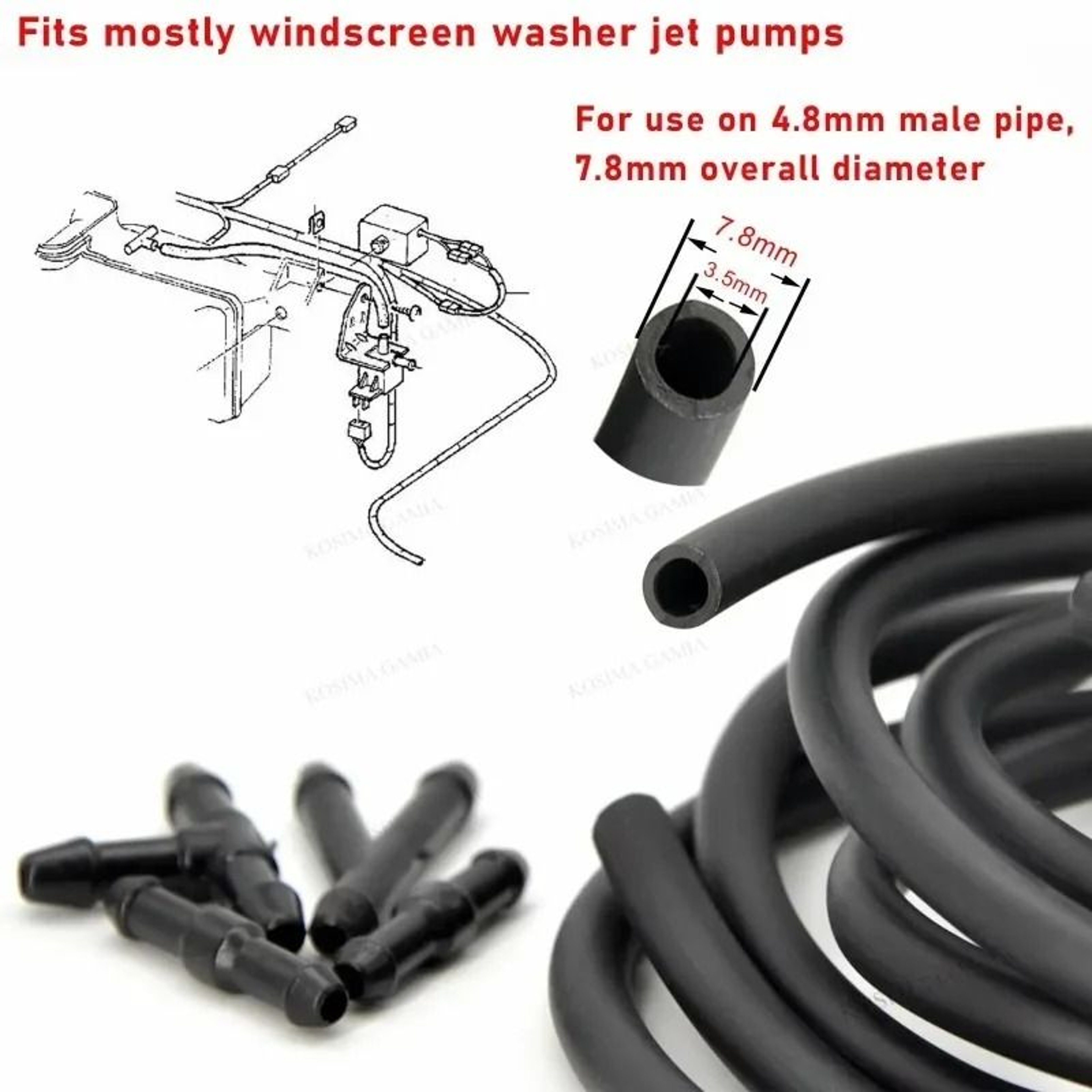 Car Windshield Washer Hose  18Piece Hose Connector Kit 2