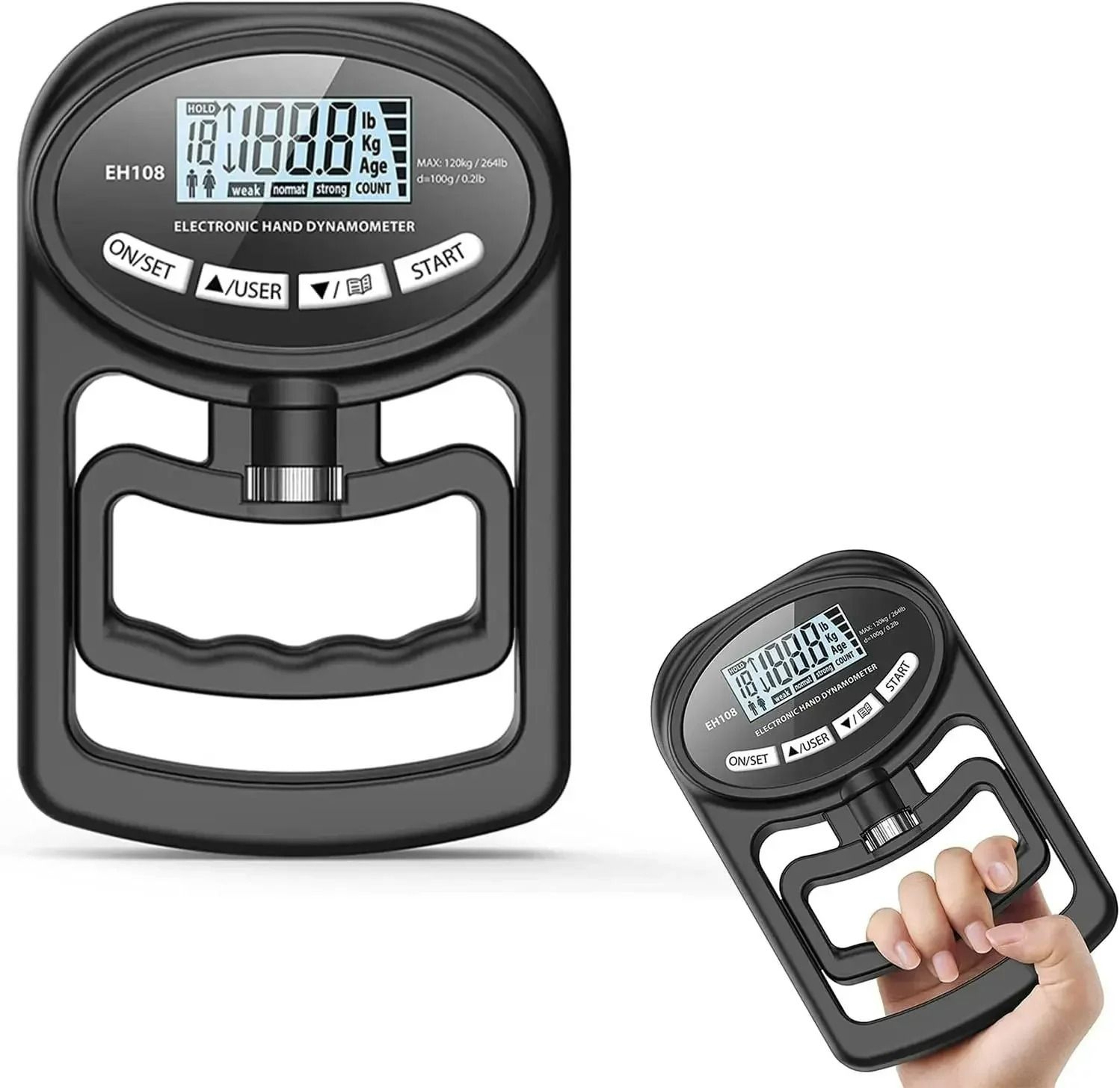 Digital Hand Dynamometer  Grip Strength Tester 265 Lbs  120 Kg 0
