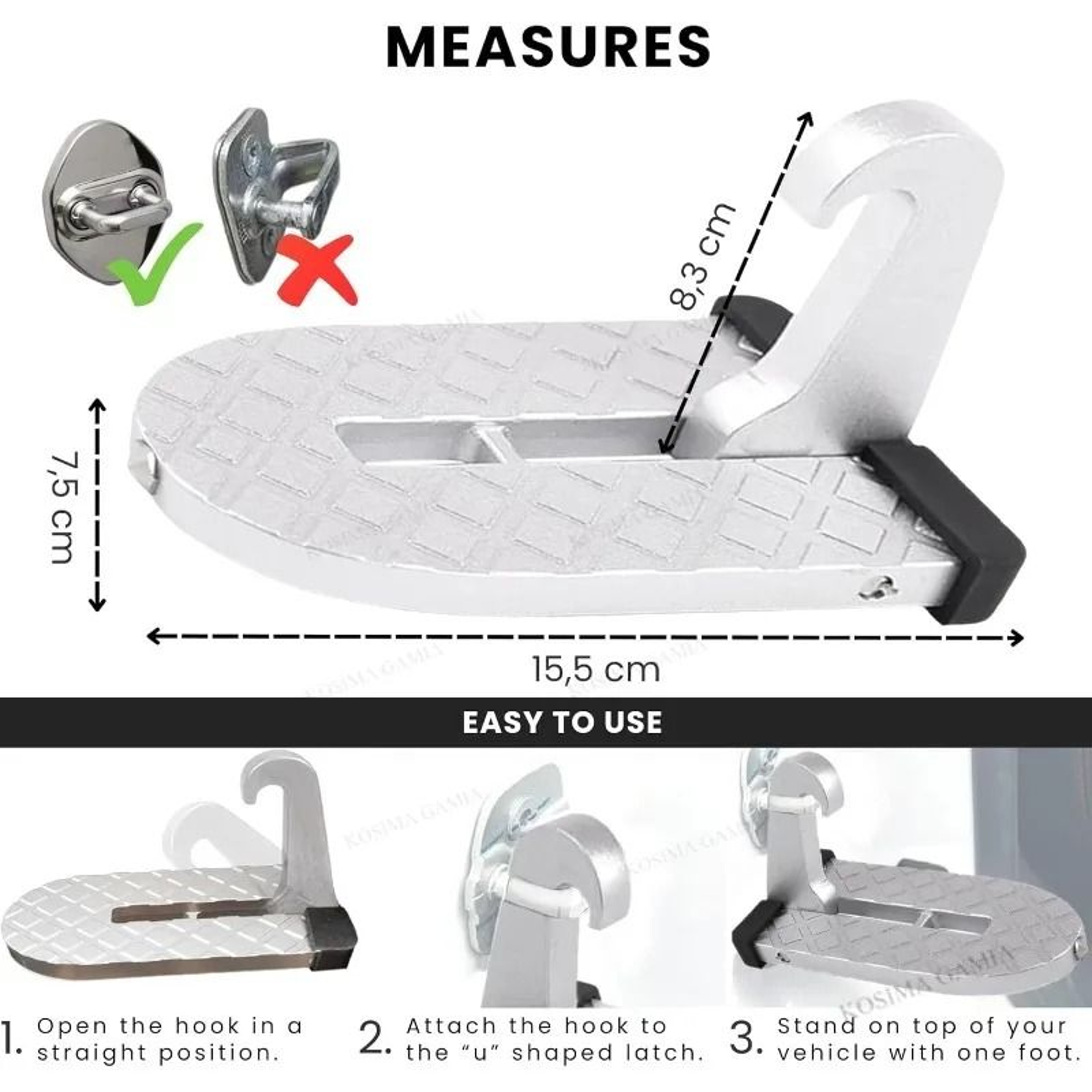 Multifunction Universal Car Door Step  Foldable Roof Rack Pedal 5