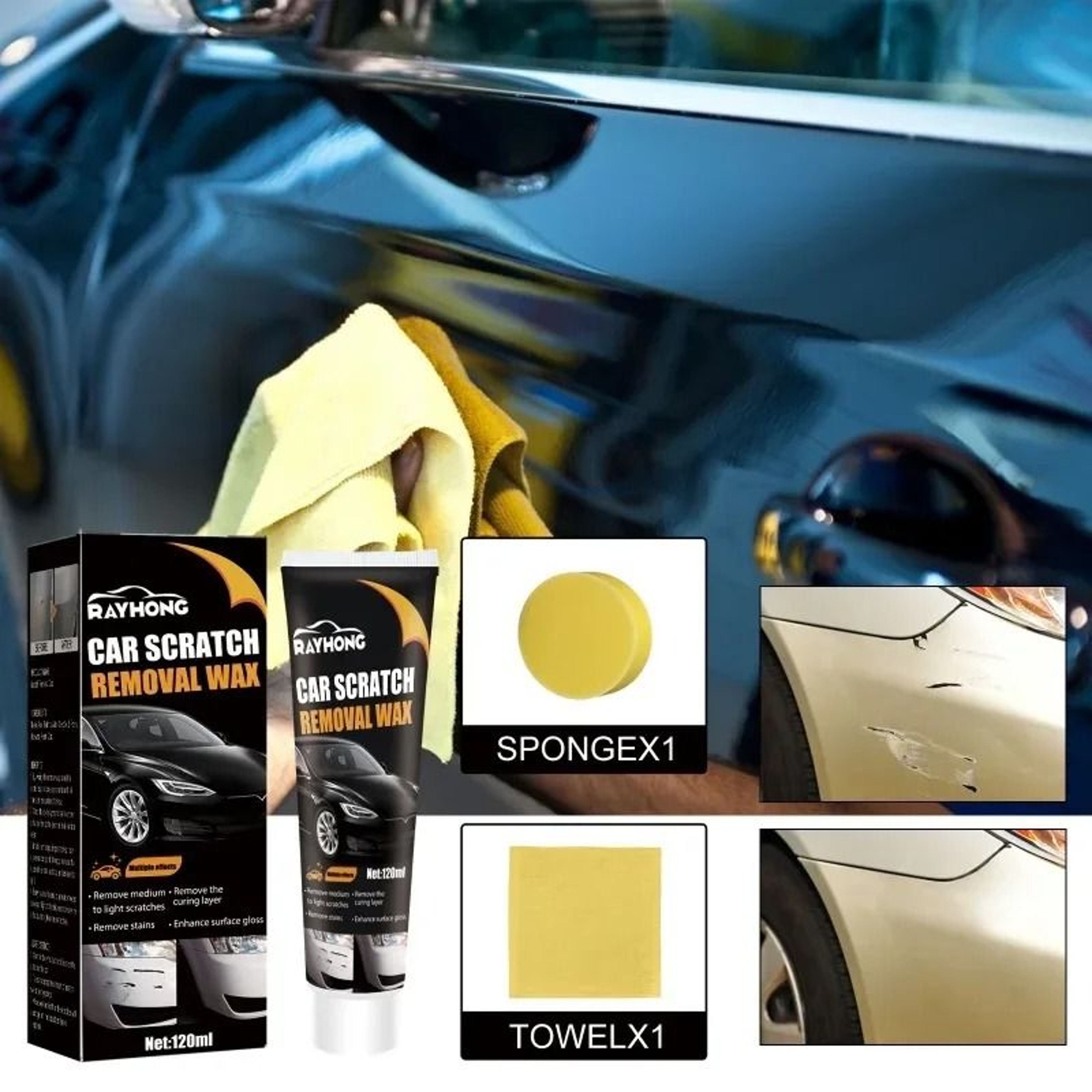 Car Paint Scratch Remover  Auto Body Polishing Compound Paste Kit 1