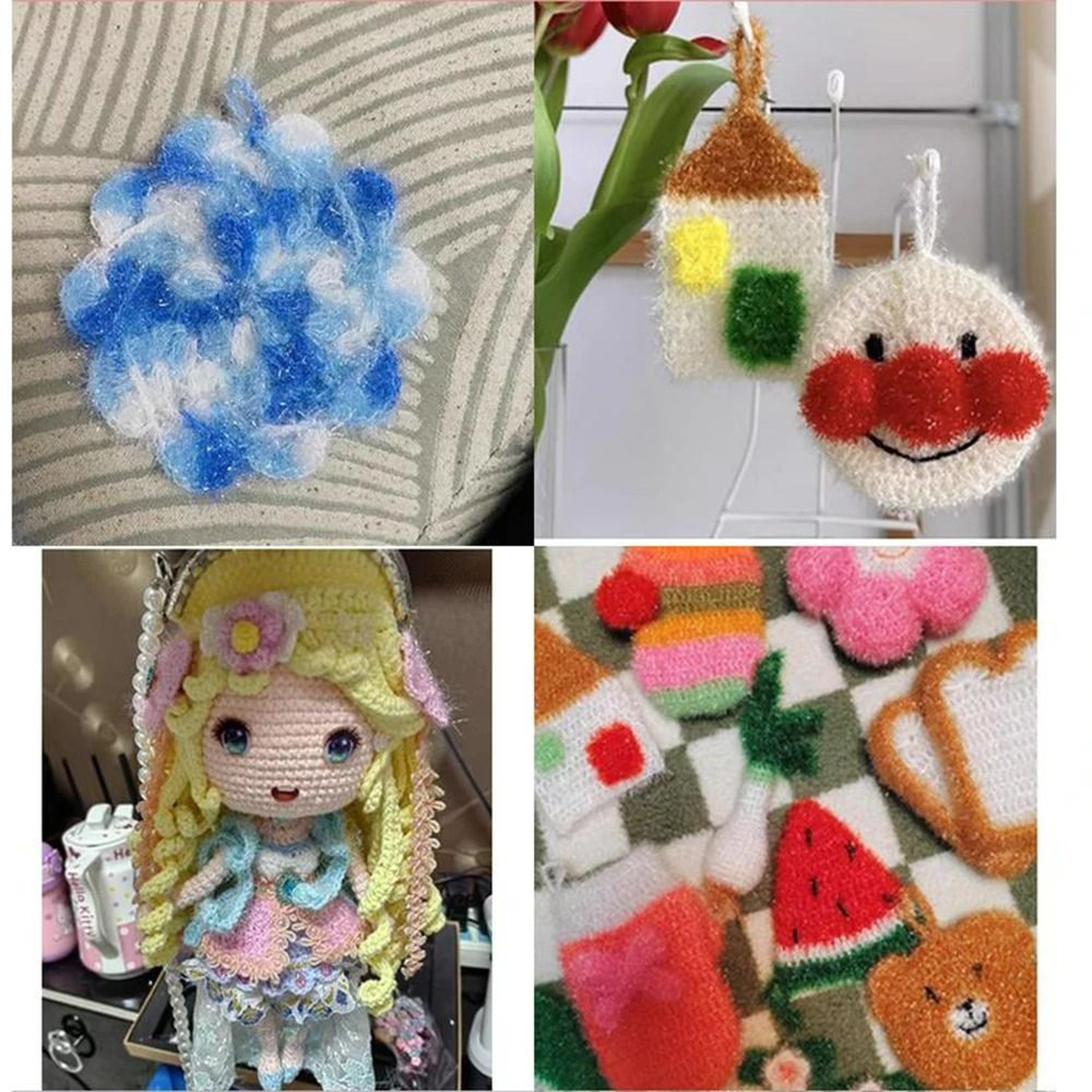 Glass Fiber Sparkling DIY Handicraft Weaving Yarn Ball 50g 5