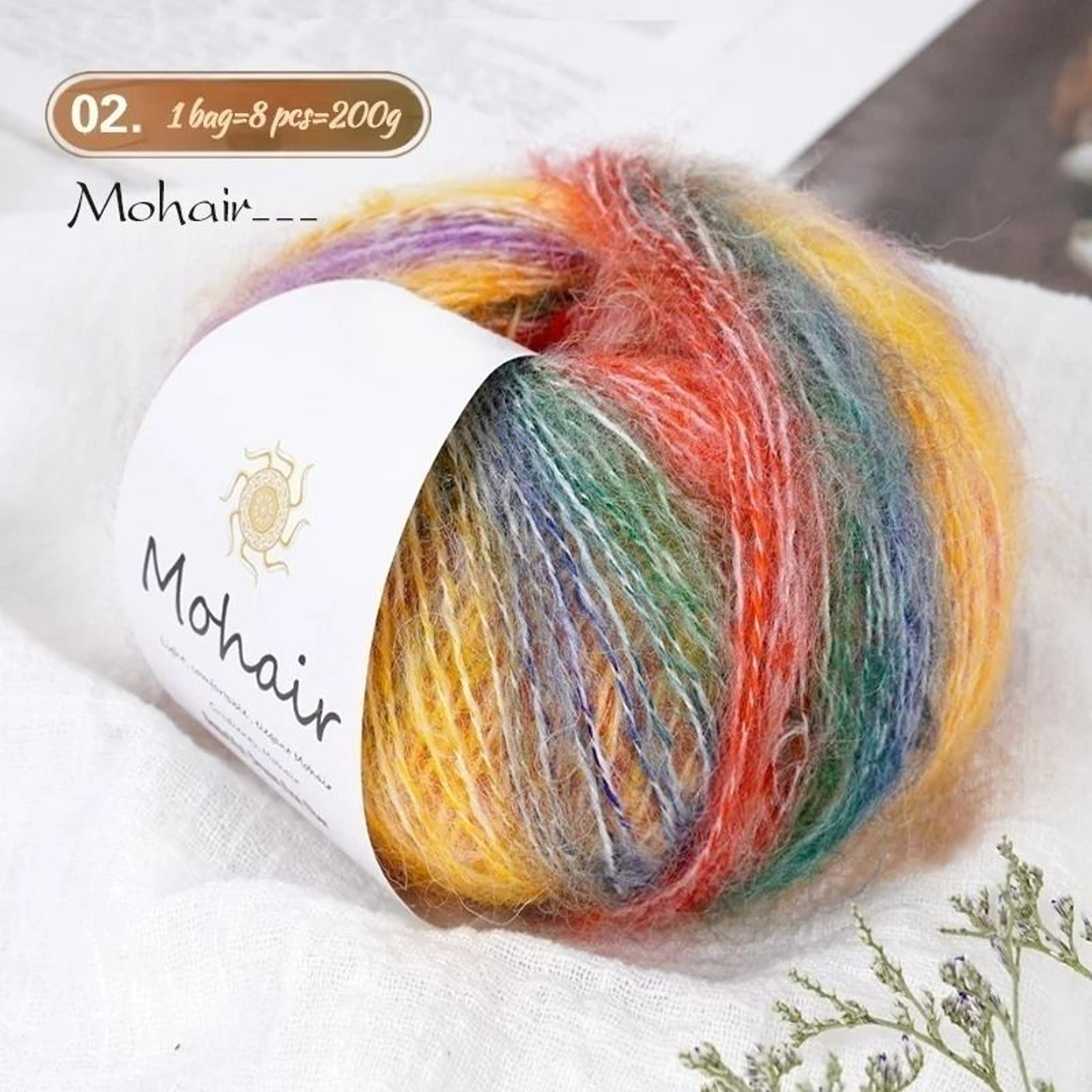 044 Lb Gradient Colored Mohair Yarn Pack 8 Skeins 9