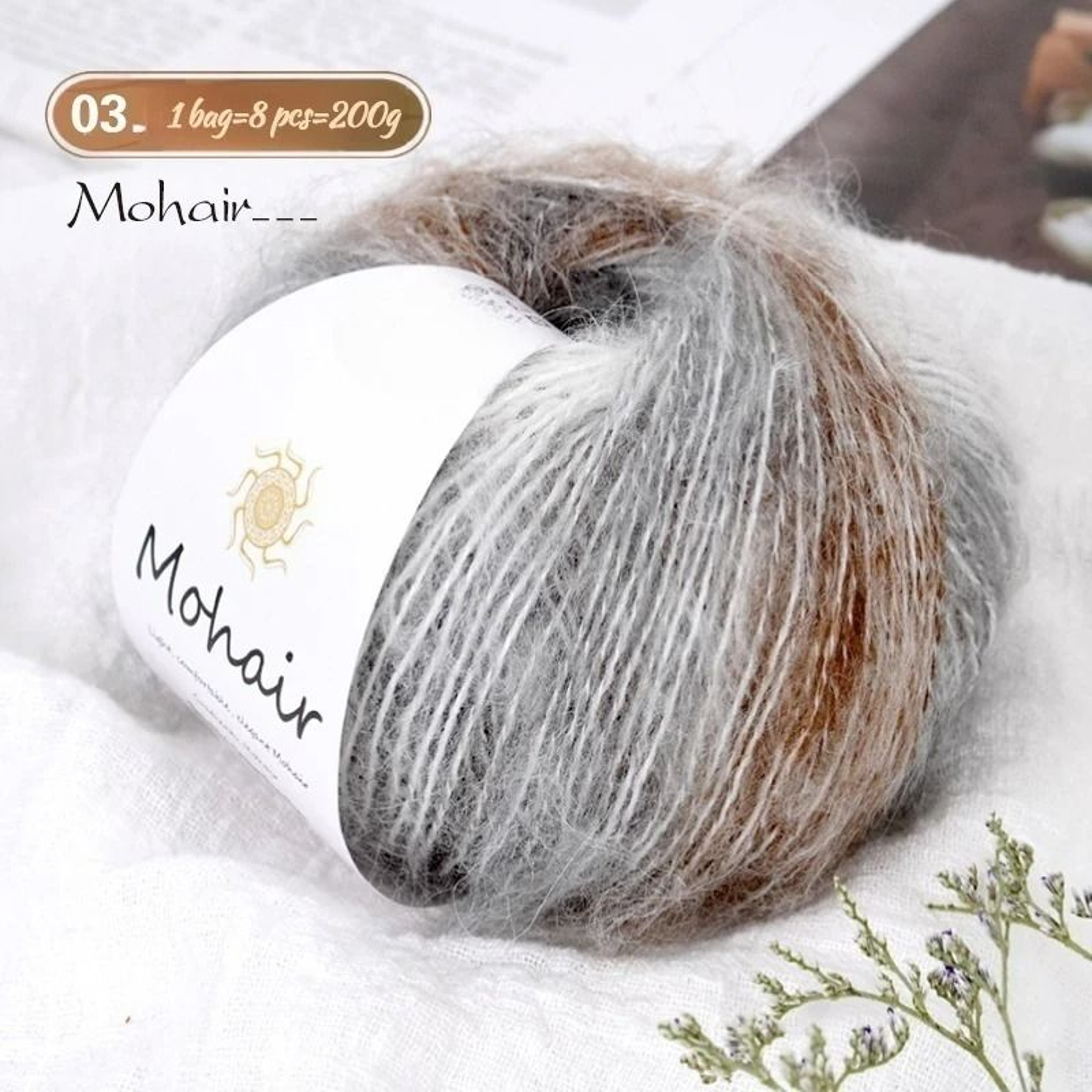 044 Lb Gradient Colored Mohair Yarn Pack 8 Skeins 10